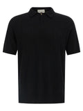 MA'RY'YA Black Cotton Polo Shirt