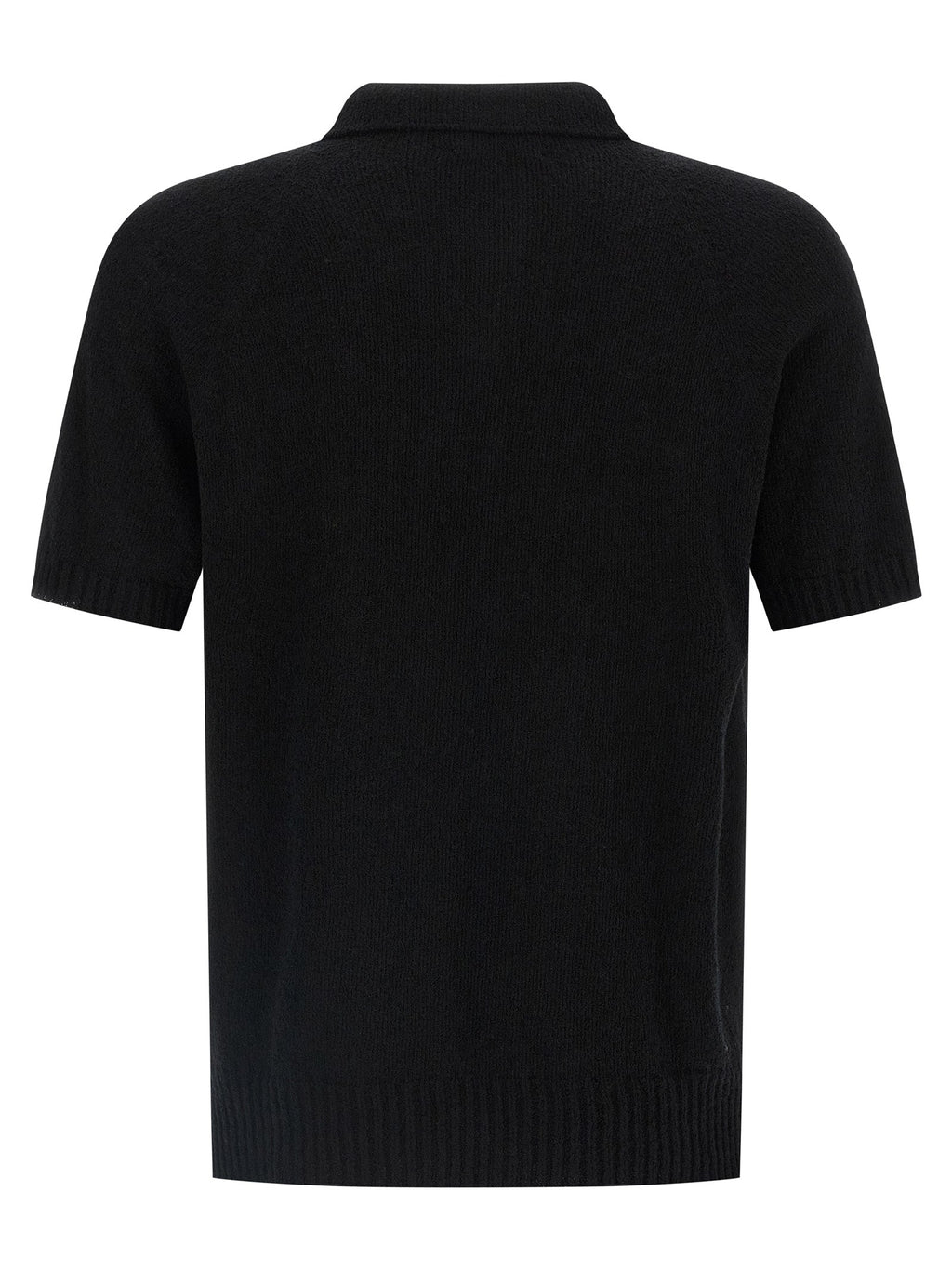 MA'RY'YA Black Cotton Polo Shirt