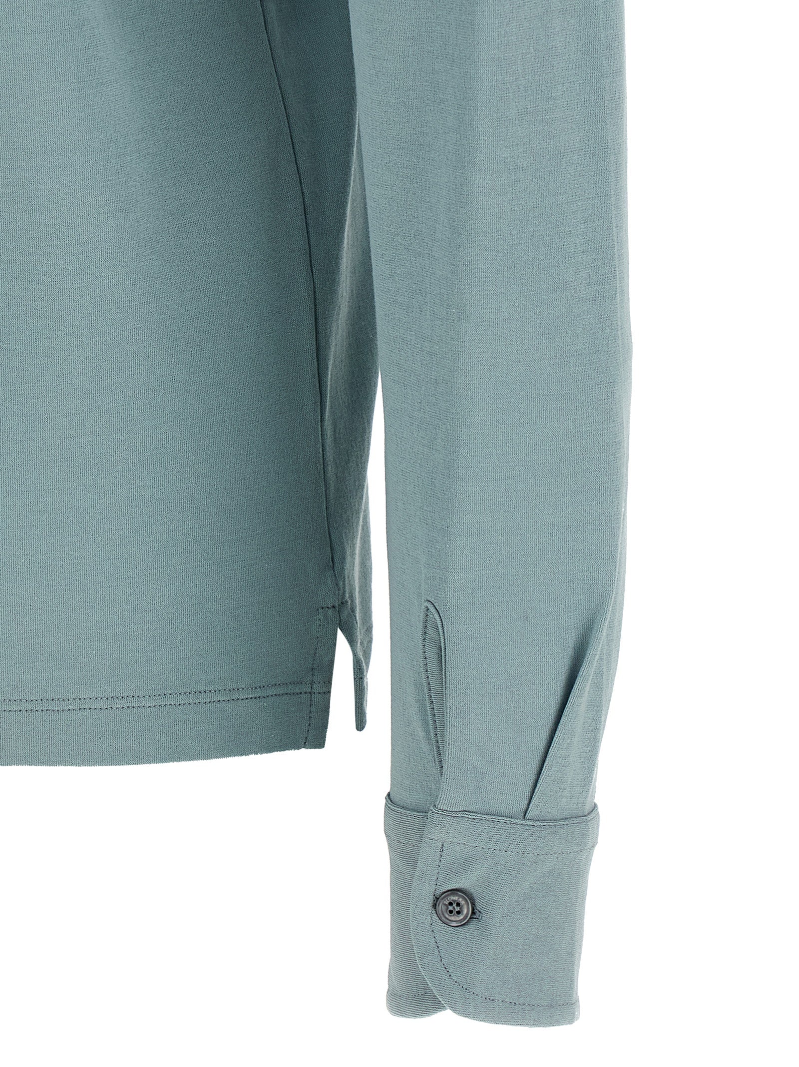 ZANONE Blue Cotton Polo Shirt