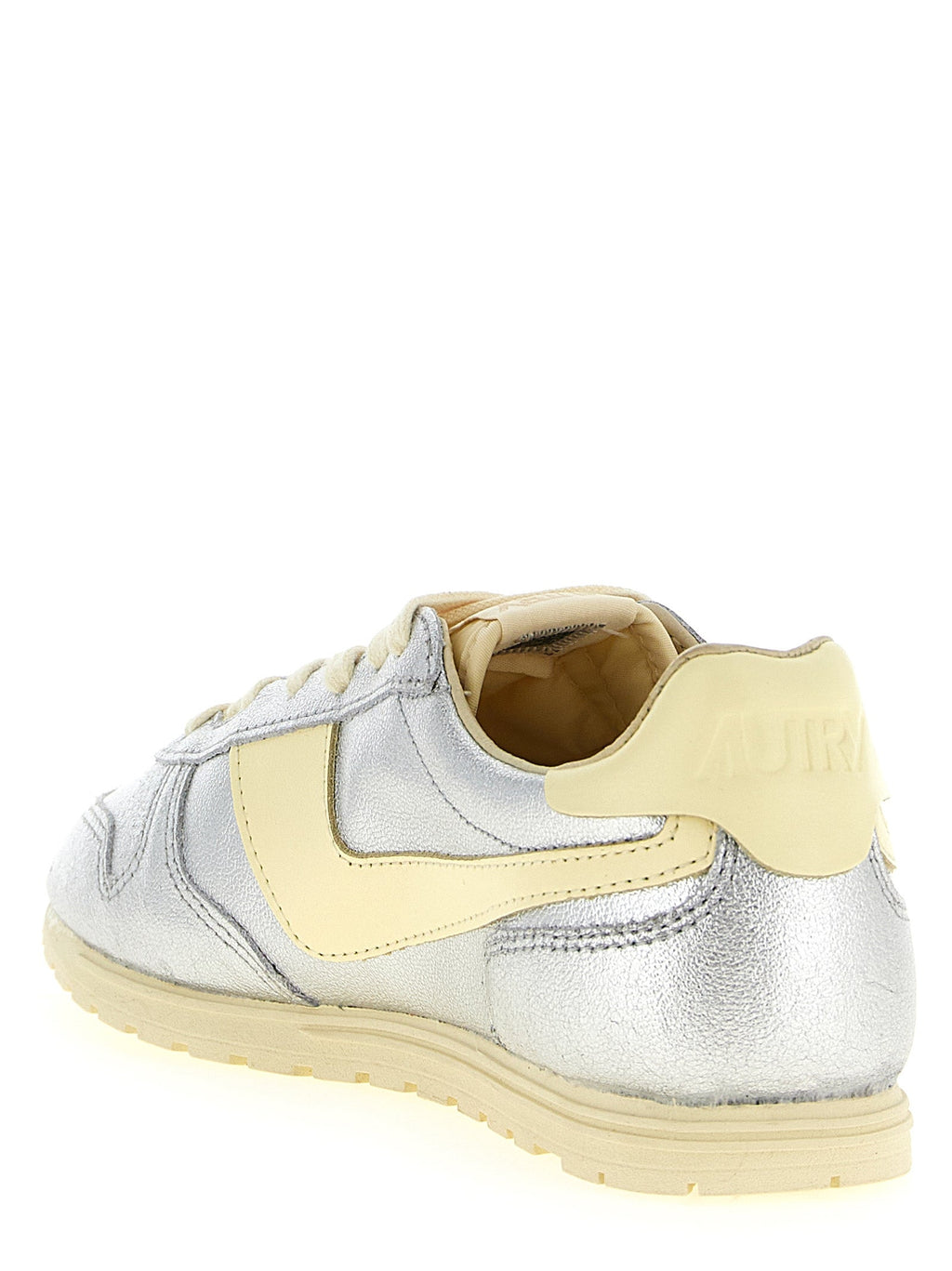 Autry Silver Cowhide Low Top Sneakers