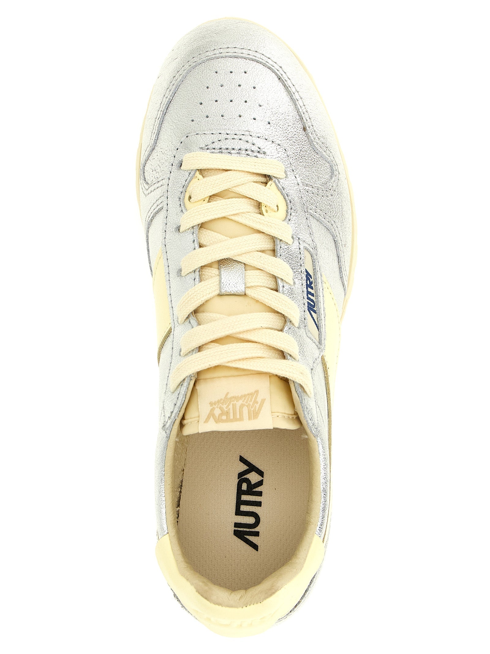 Autry Silver Cowhide Low Top Sneakers
