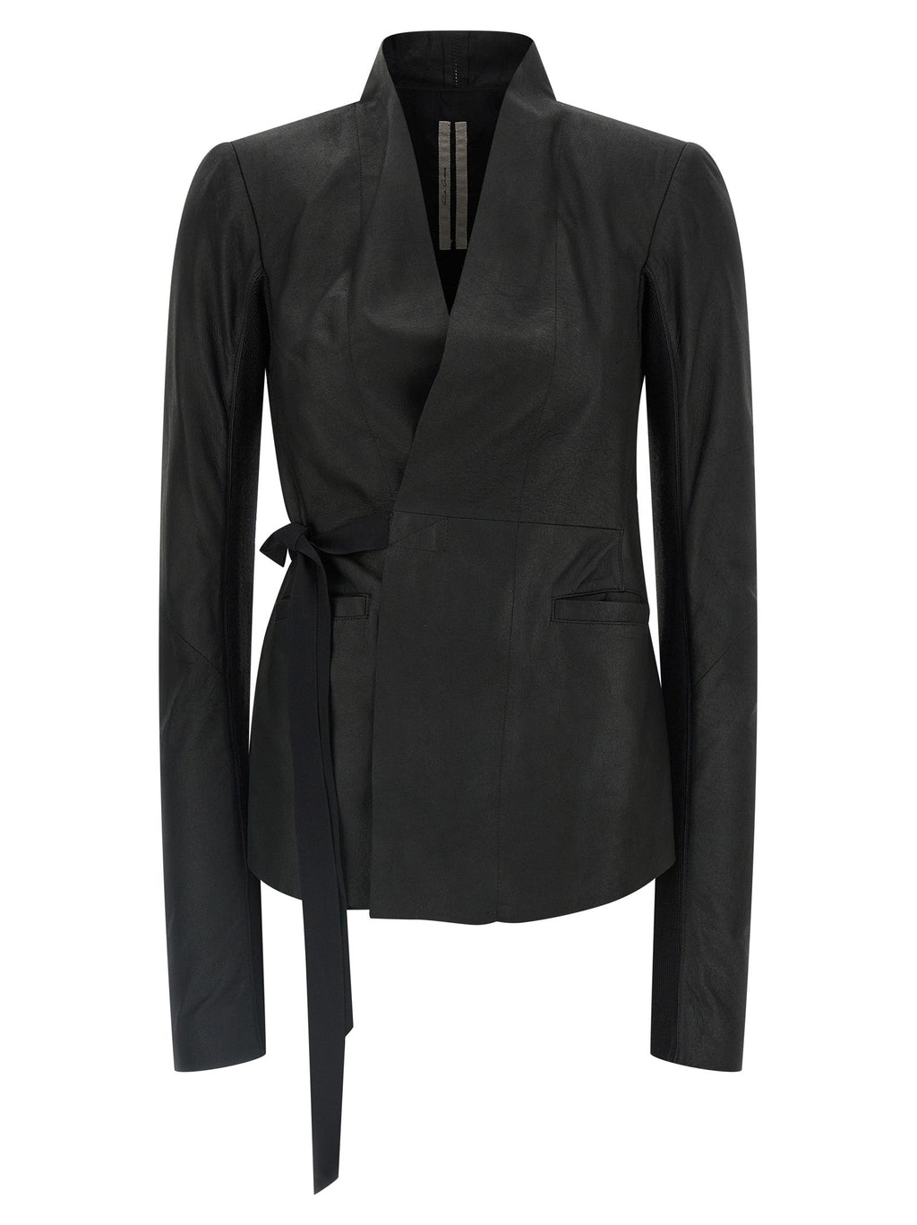Rick Owens Black Lamb Leather Leather Jacket