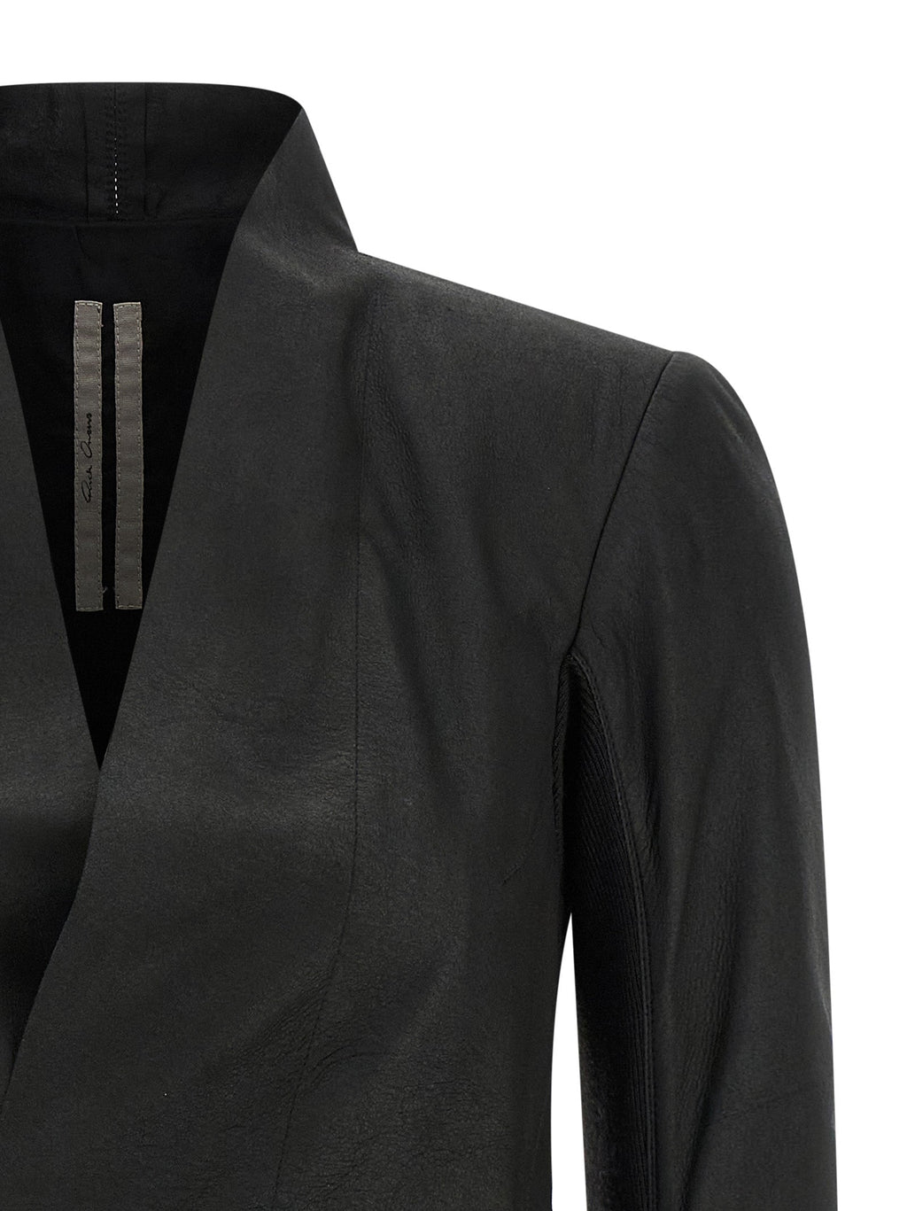 Rick Owens Black Lamb Leather Leather Jacket
