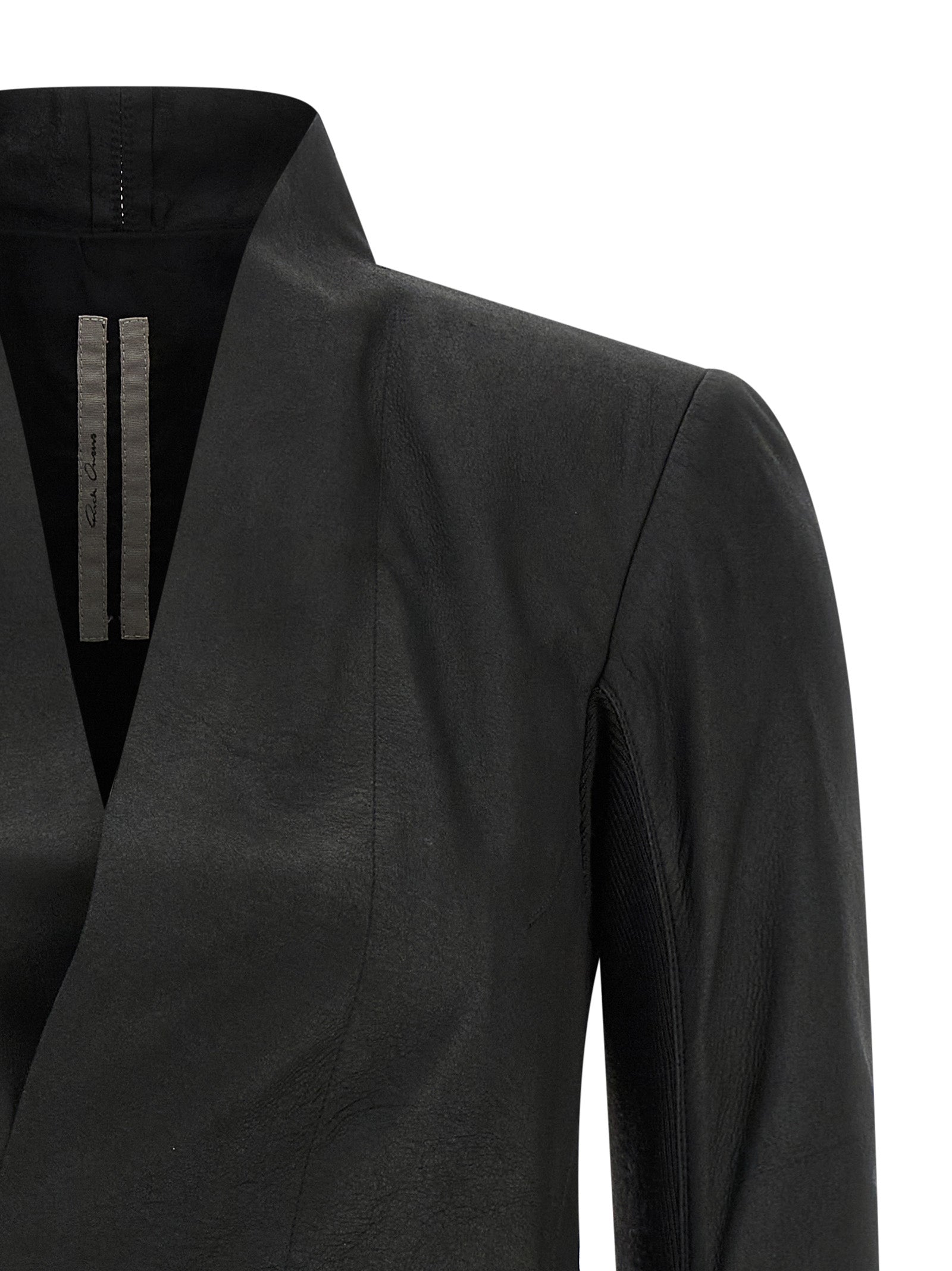 Rick Owens Black Lamb Leather Leather Jacket