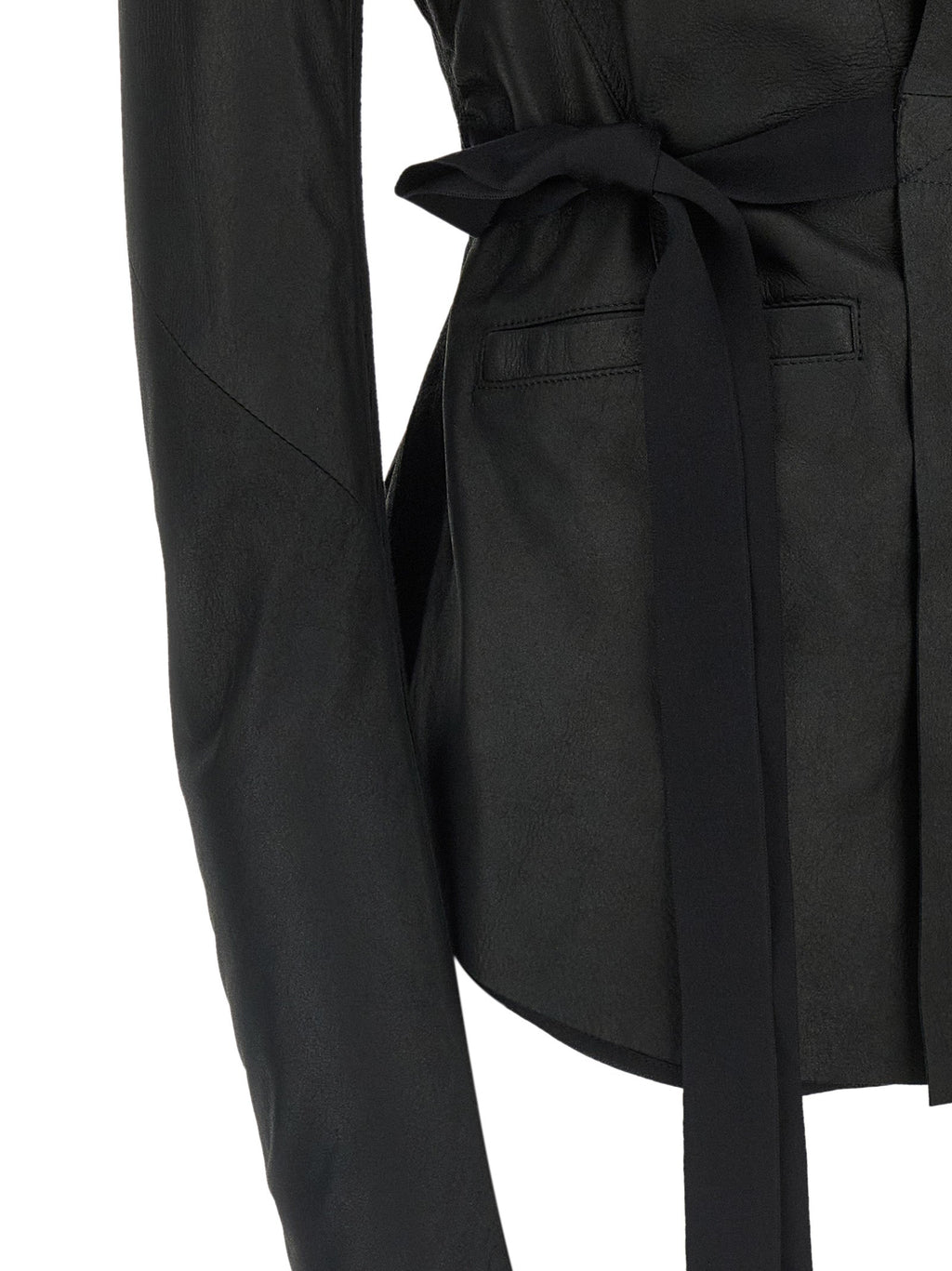 Rick Owens Black Lamb Leather Leather Jacket