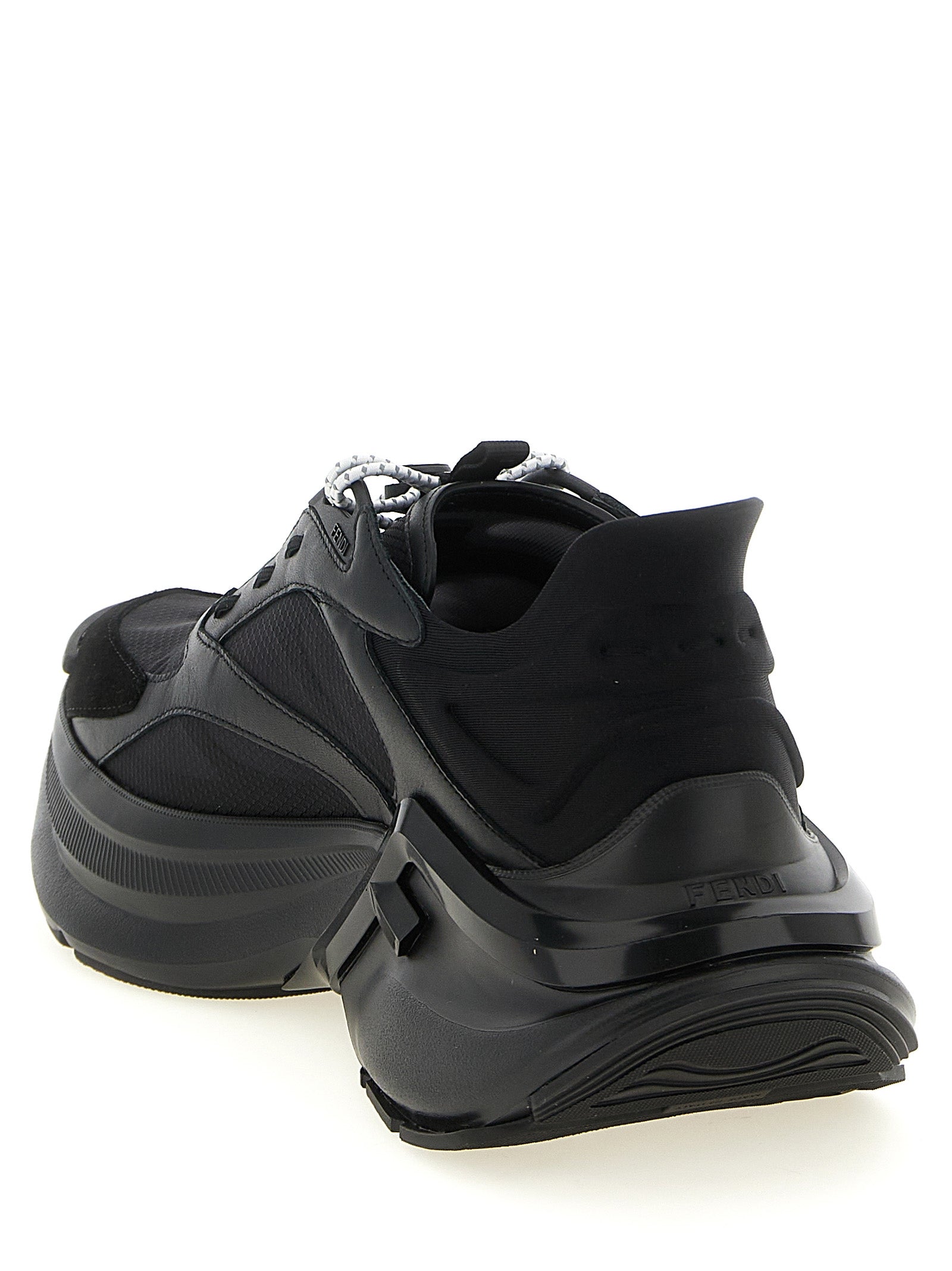 Fendi Black Calfskin Athletic Sneakers
