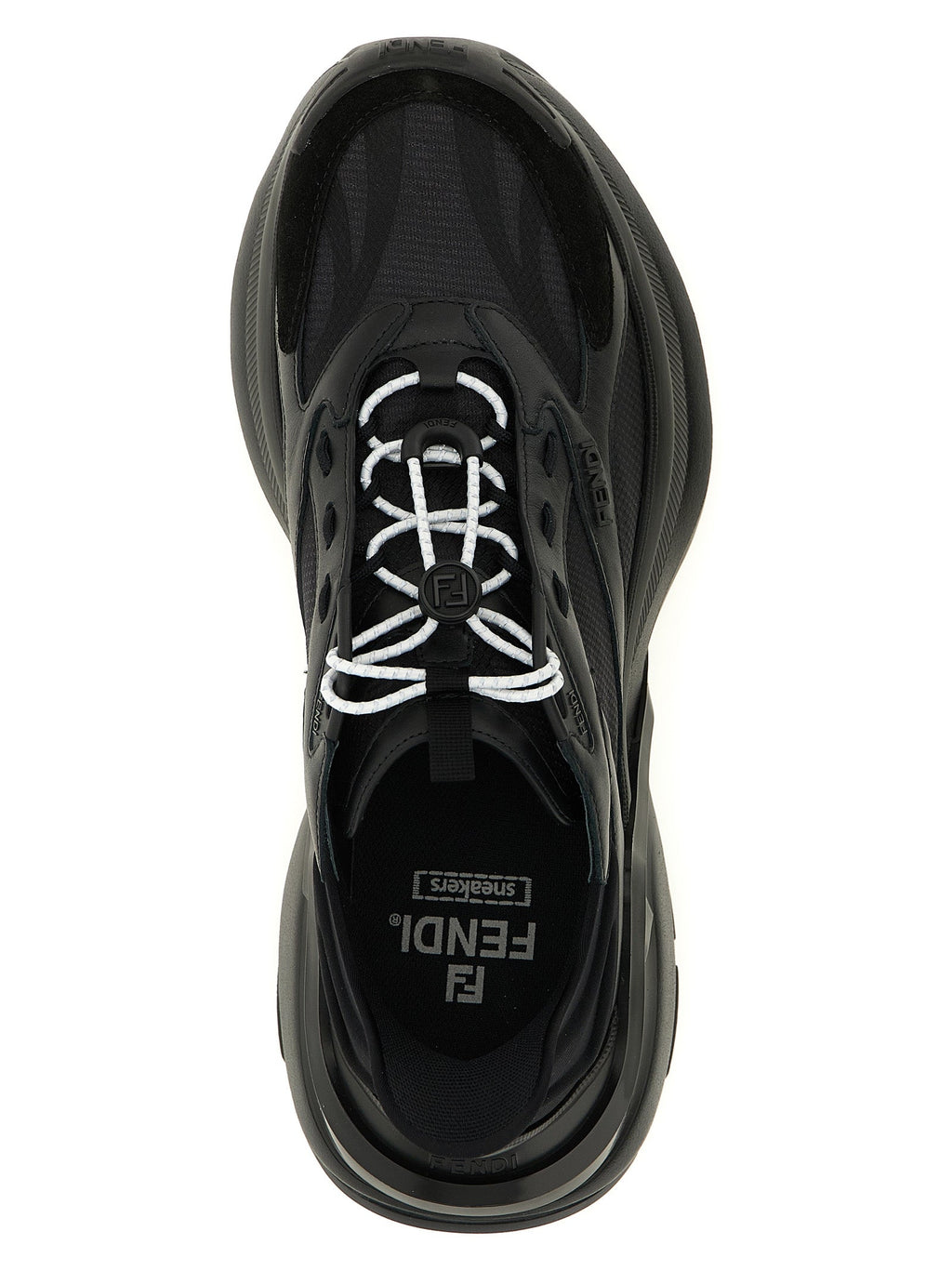 Fendi Black Calfskin Athletic Sneakers
