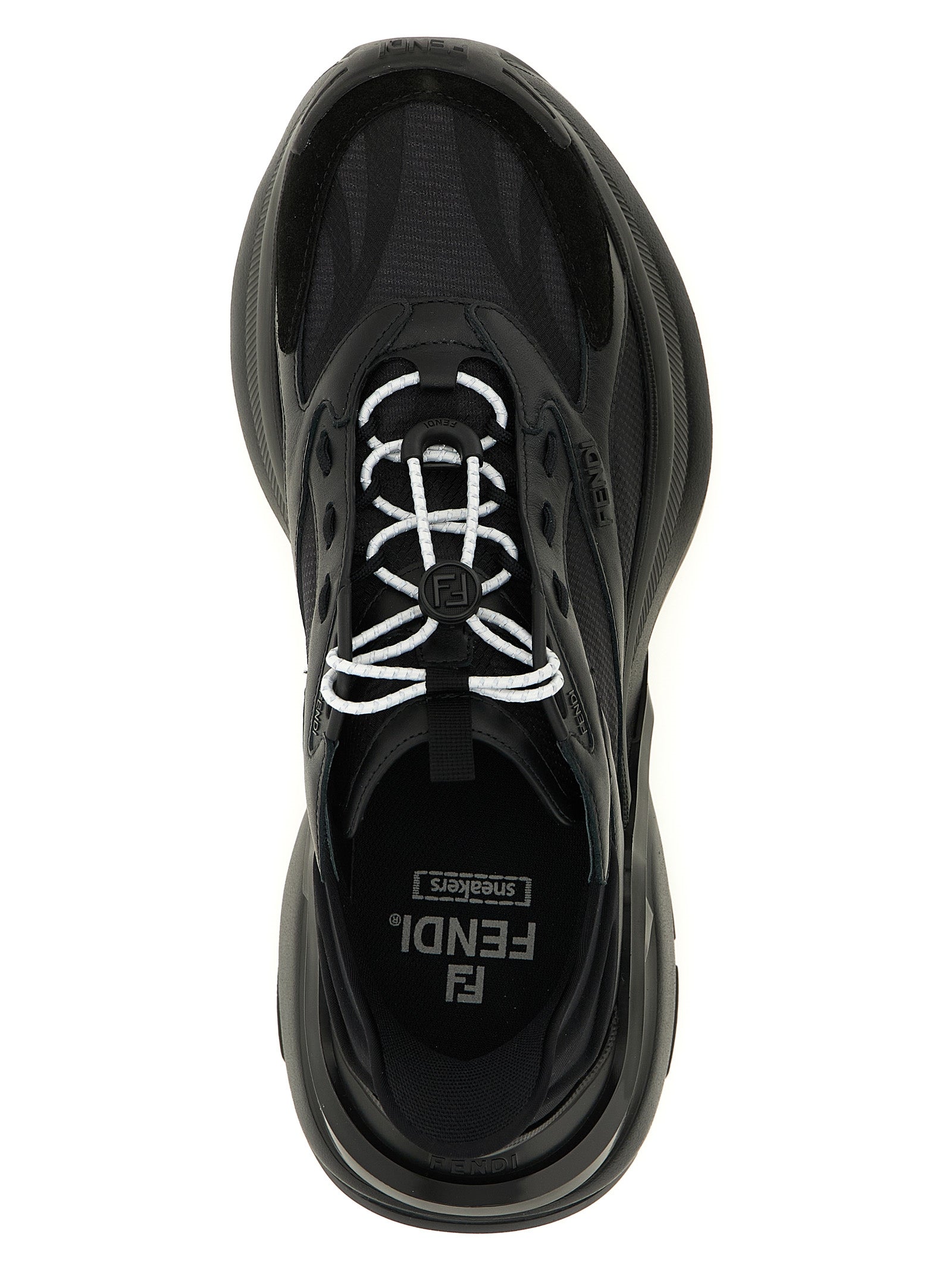 Fendi Black Calfskin Athletic Sneakers