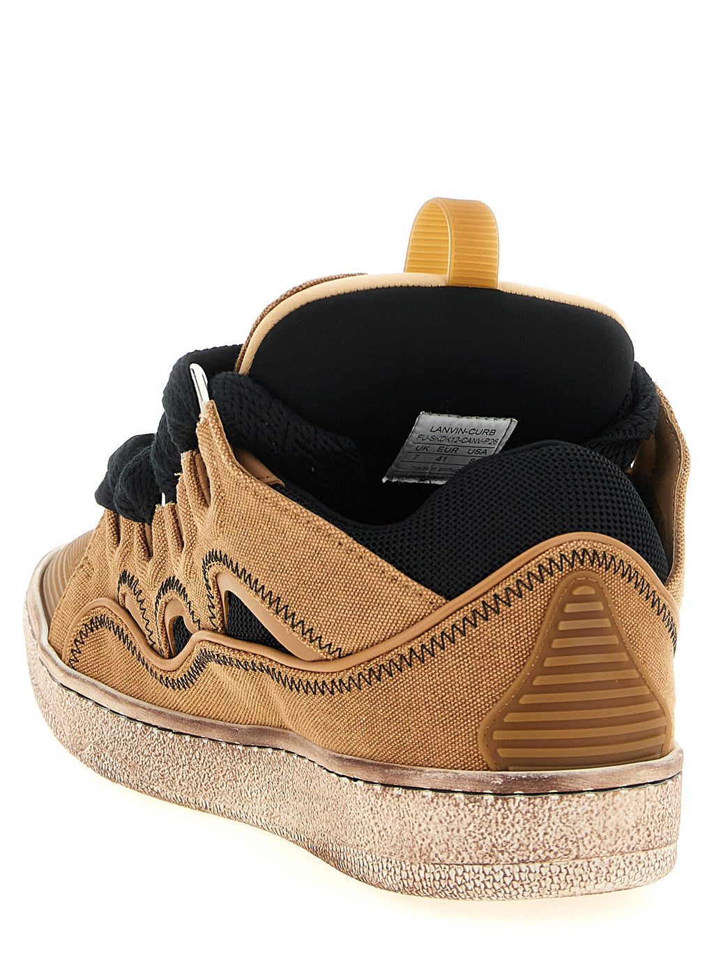 Lanvin Brown Cotton Chunky Sneakers