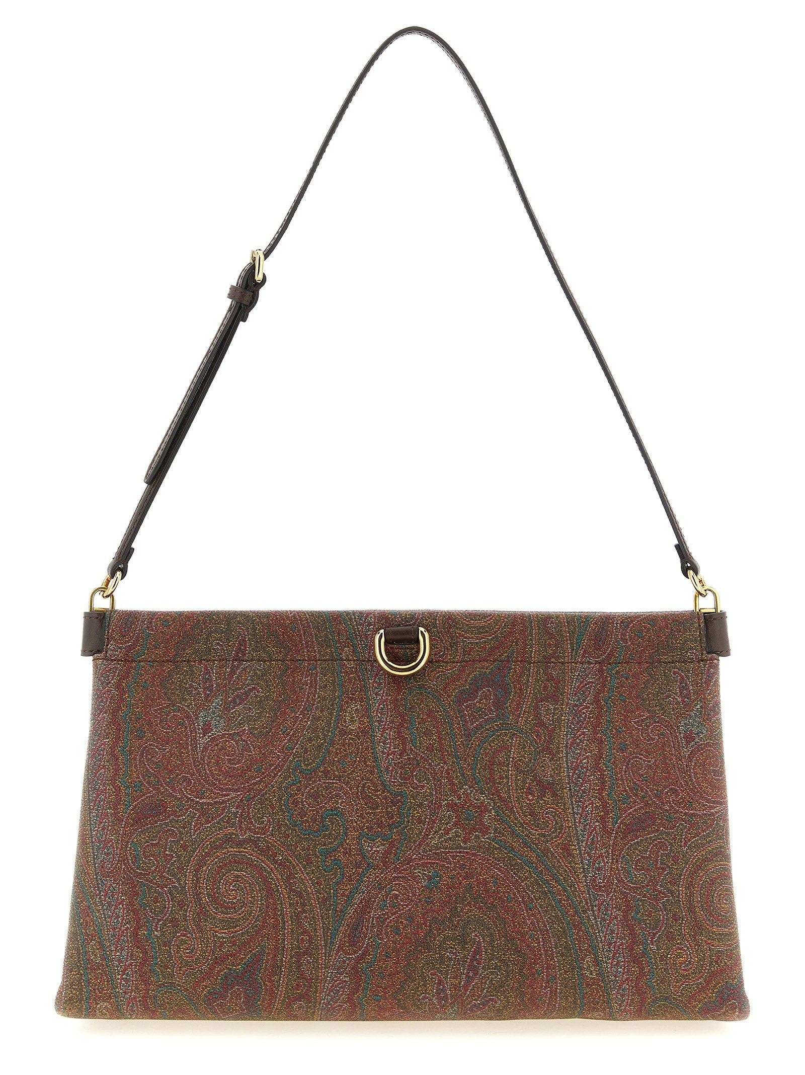 Etro Brown Cotton Clutch Bag