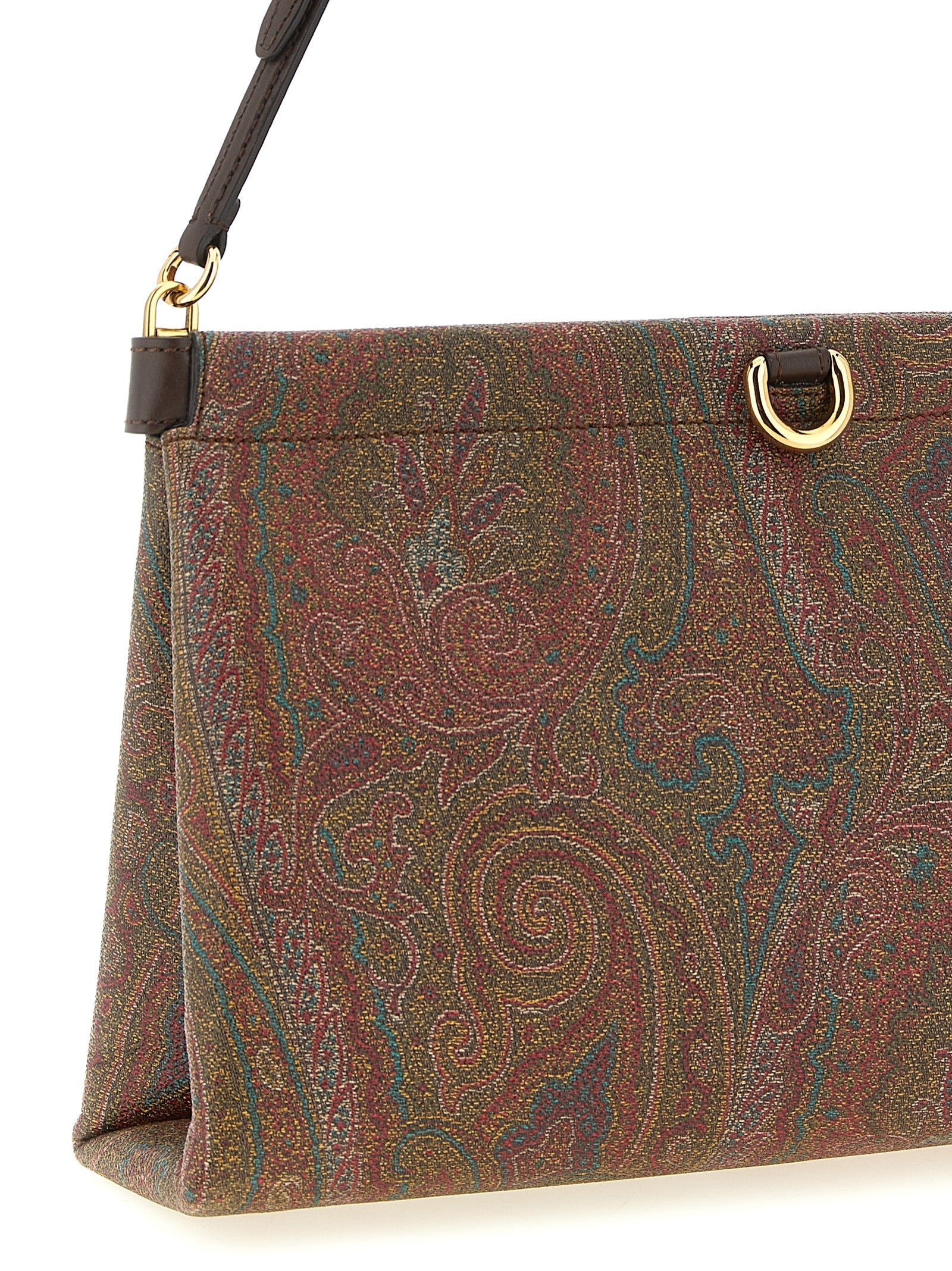 Etro Brown Cotton Clutch Bag