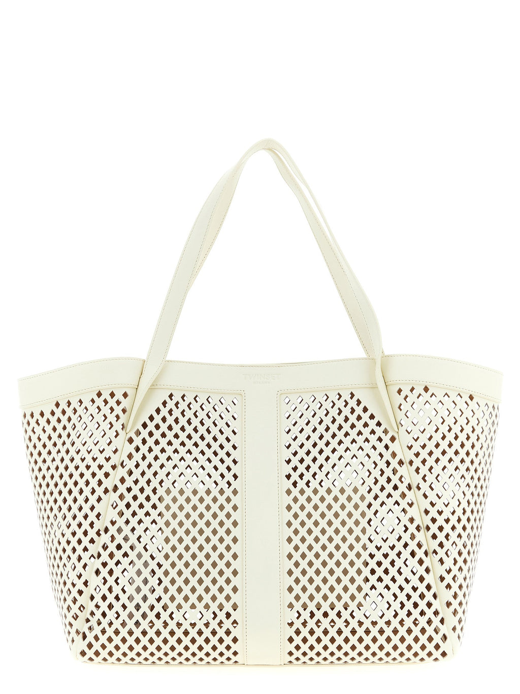 Twinset White Leather Tote Bag