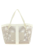 Twinset White Leather Tote Bag