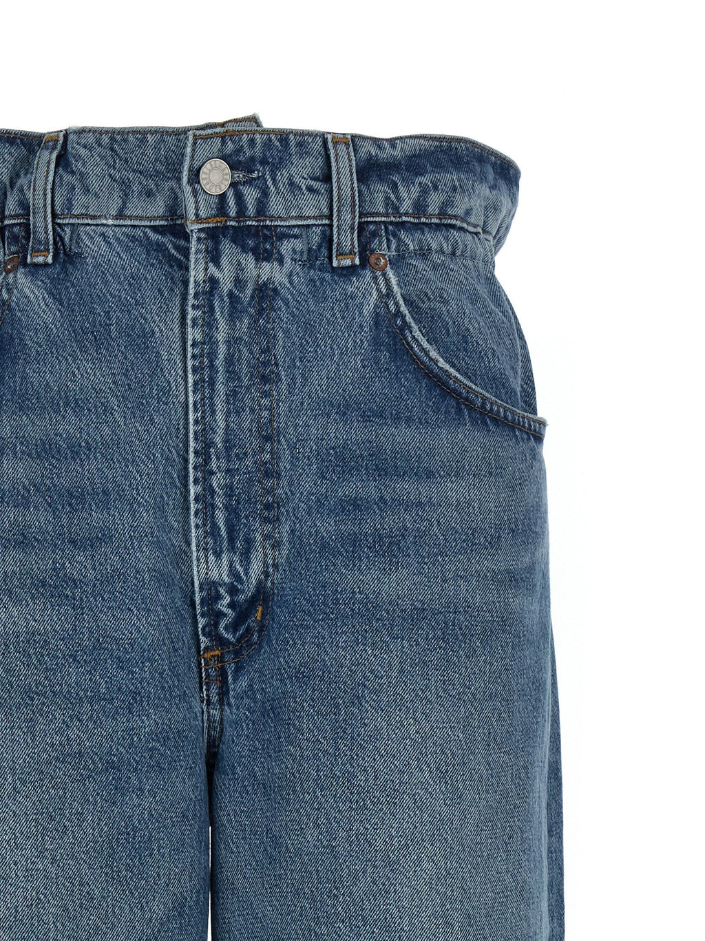 Agolde Blue Cotton Straight-Leg Jeans