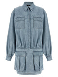 7 For All Mankind Blue Cotton Short Dress