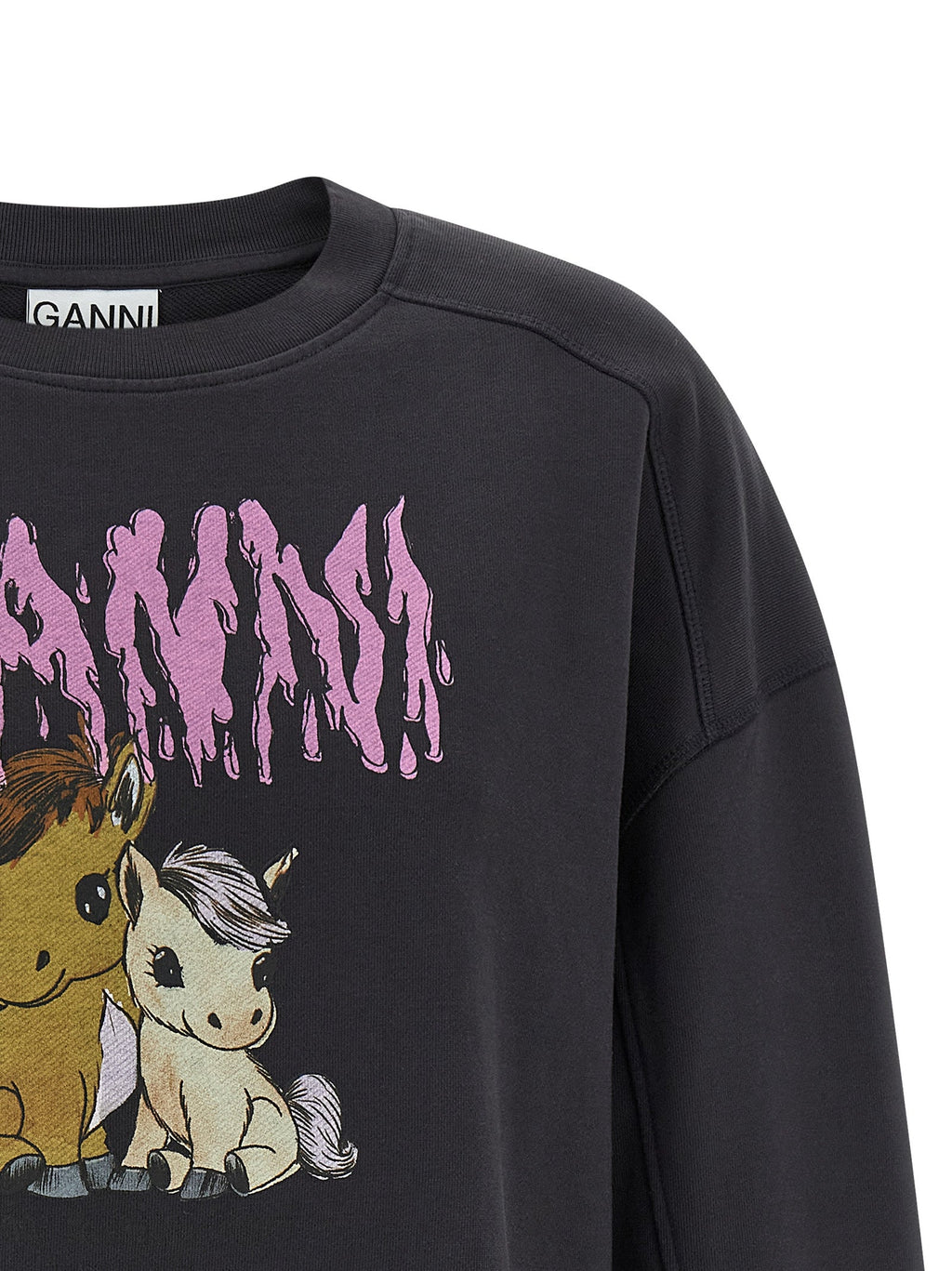 Ganni Black Organic Cotton Sweatshirt