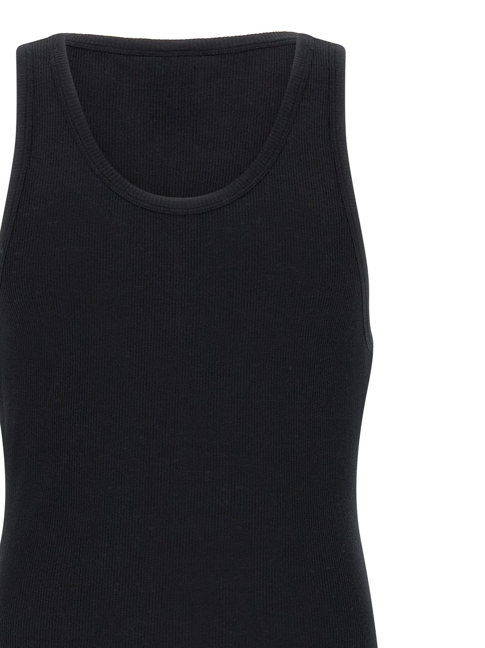 Thom Krom Black Cotton Sleeveles T-Shirt