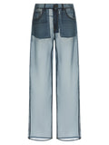 Haikure Blue Silk Casual Pants