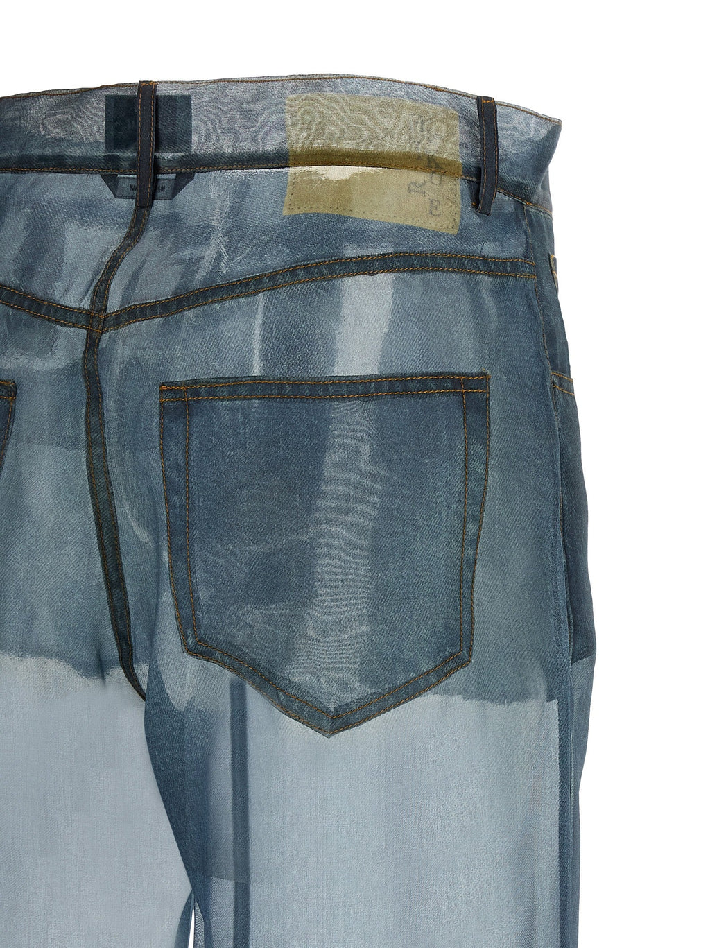 Haikure Blue Silk Casual Pants