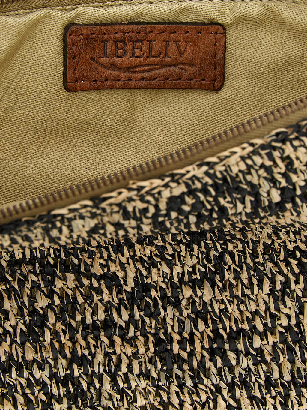 Ibeliv Bicolor Raffia Clutch Bag