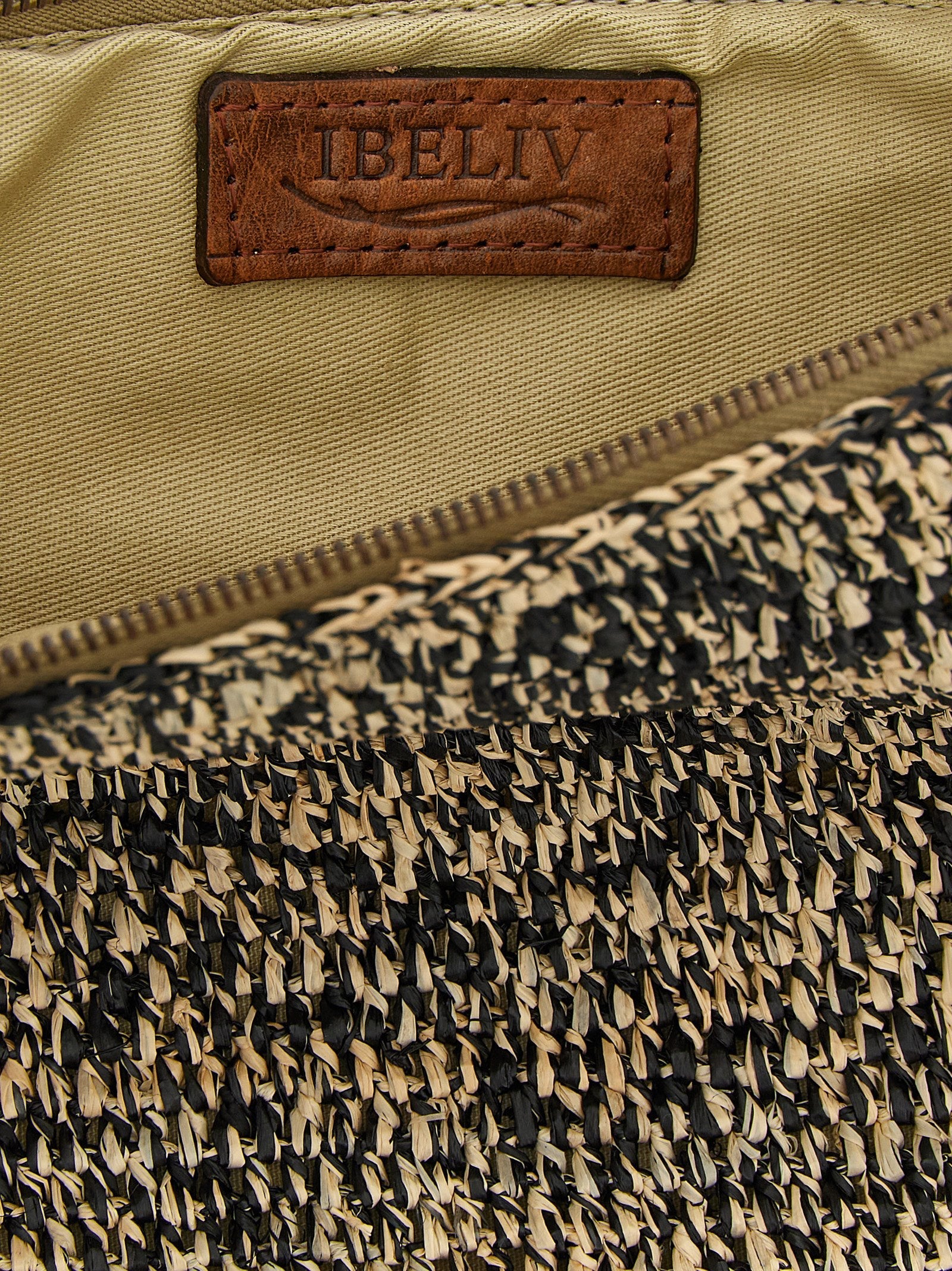 Ibeliv Bicolor Raffia Clutch Bag