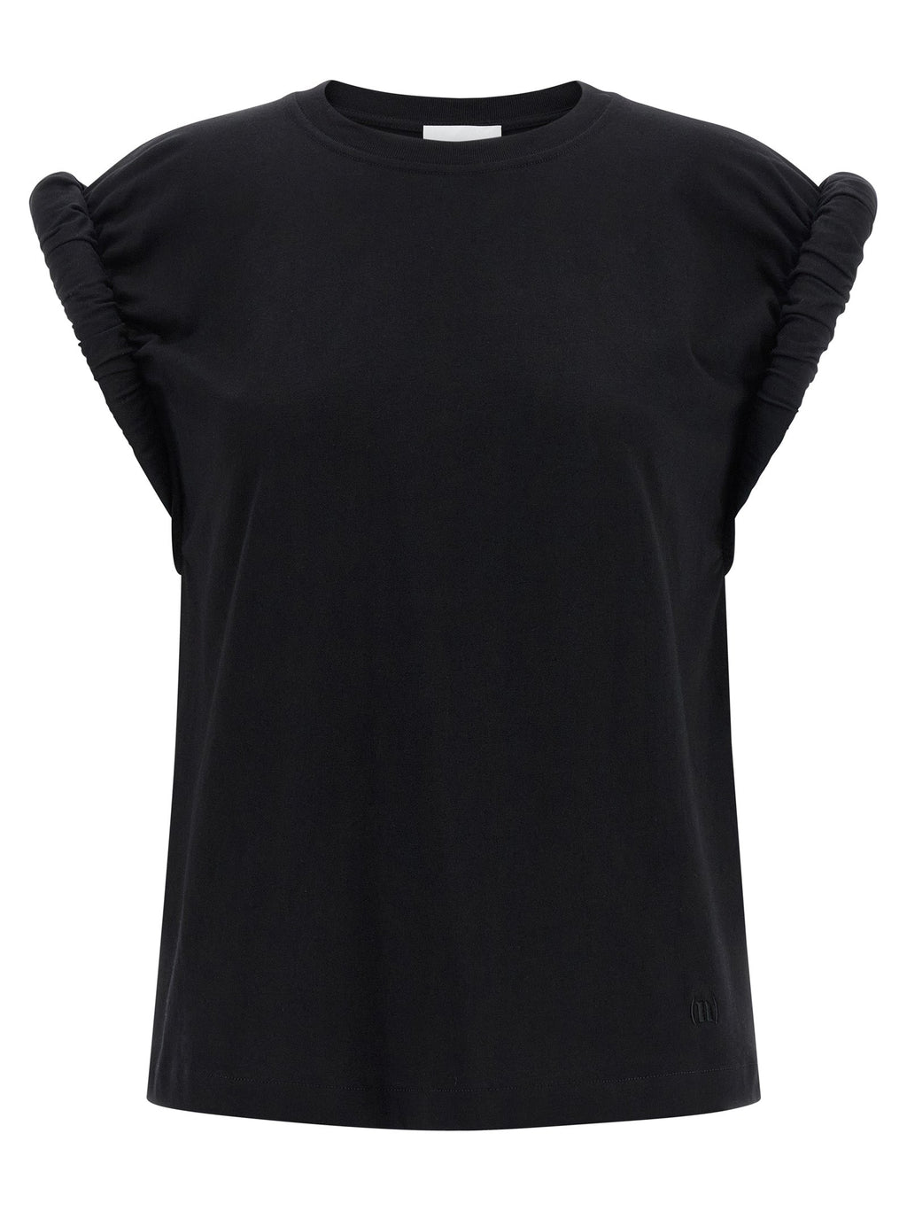 NUDE Black Cotton Sleeveles T-Shirt