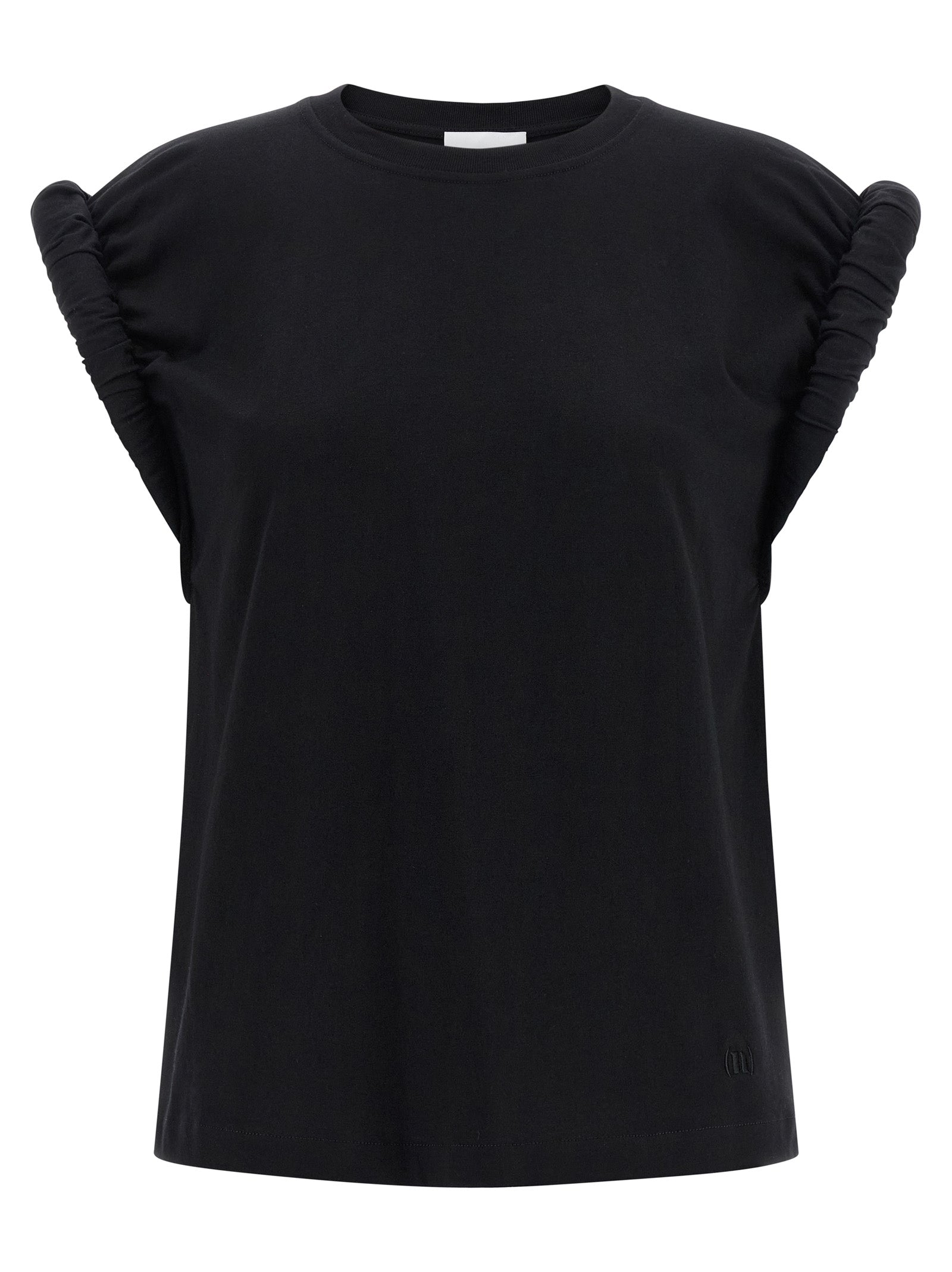 NUDE Black Cotton Sleeveles T-Shirt