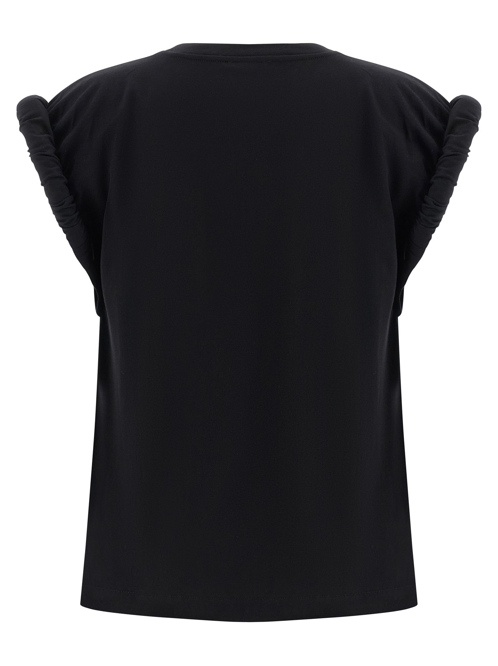 NUDE Black Cotton Sleeveles T-Shirt