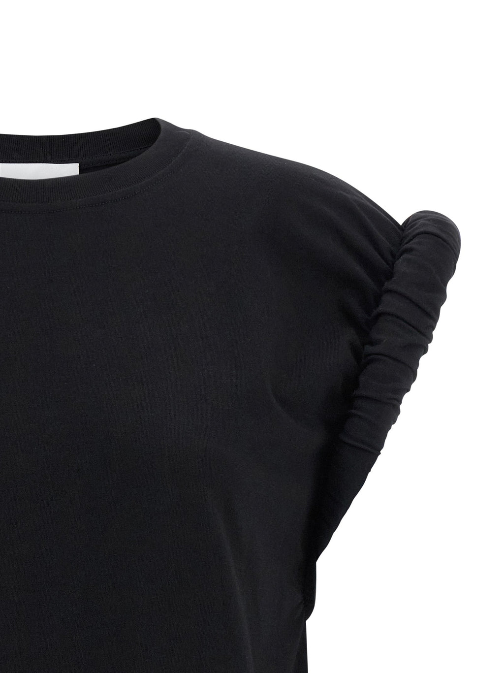 NUDE Black Cotton Sleeveles T-Shirt