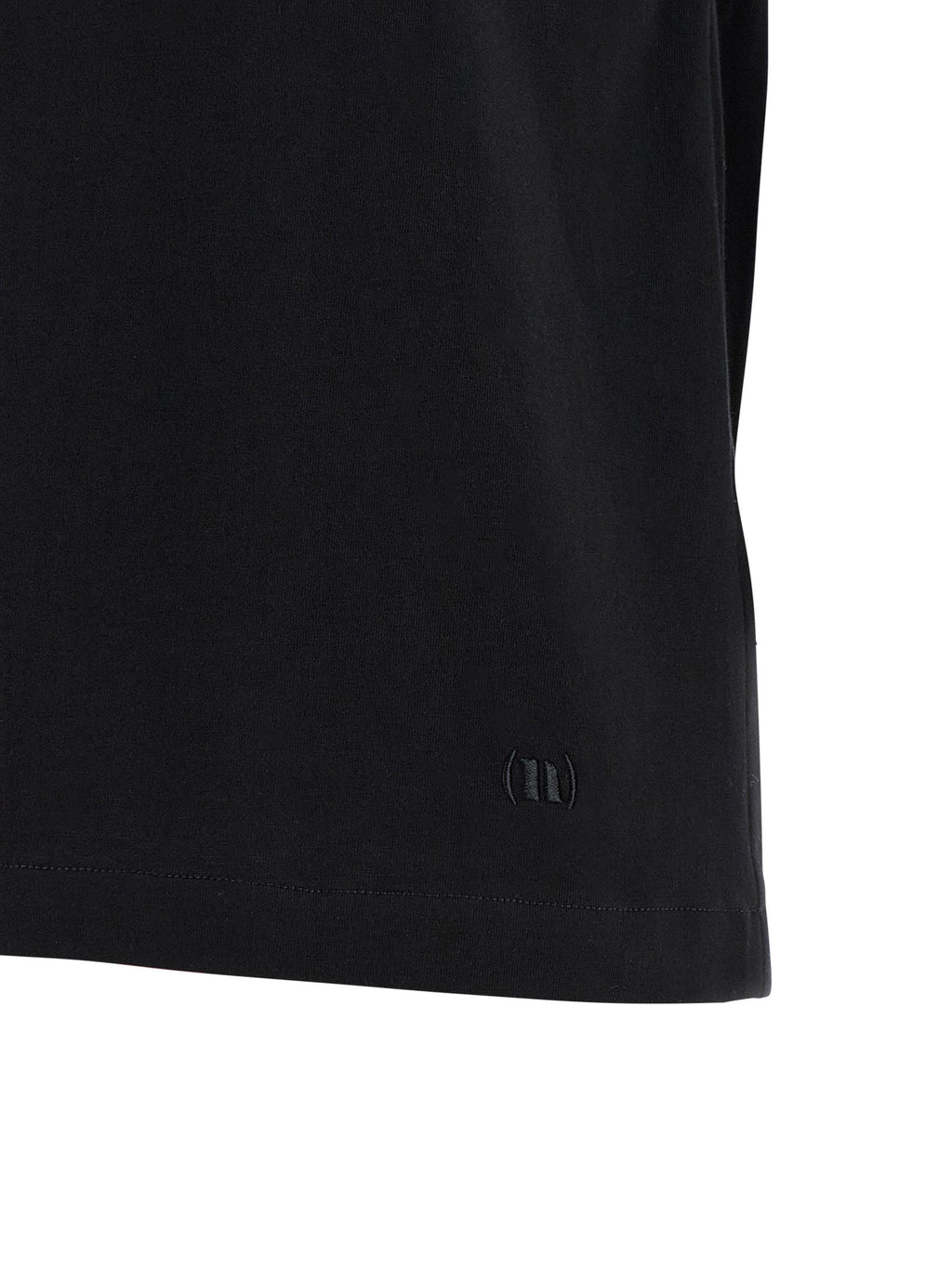 NUDE Black Cotton Sleeveles T-Shirt