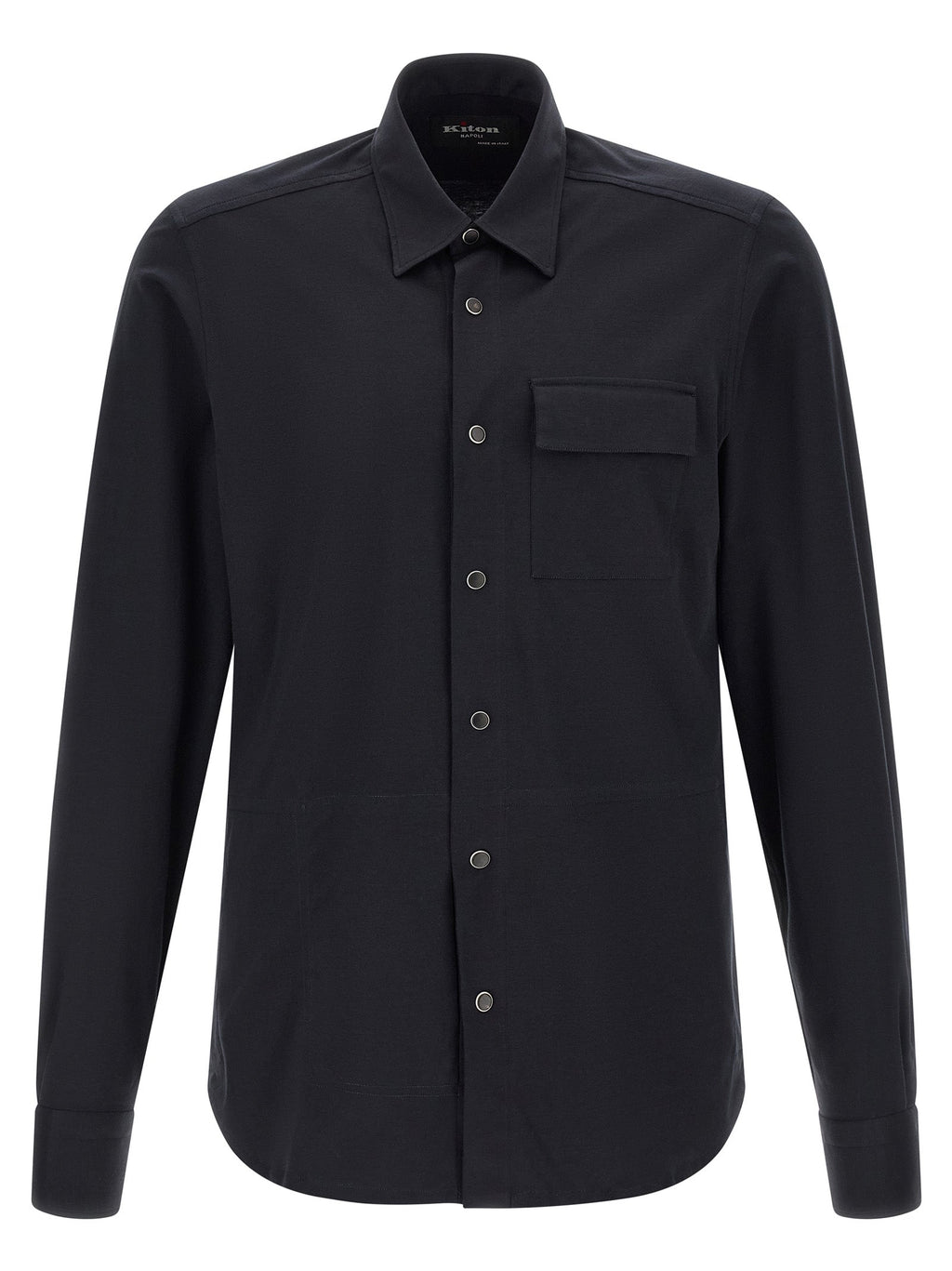 Kiton Blue Cotton Blouse