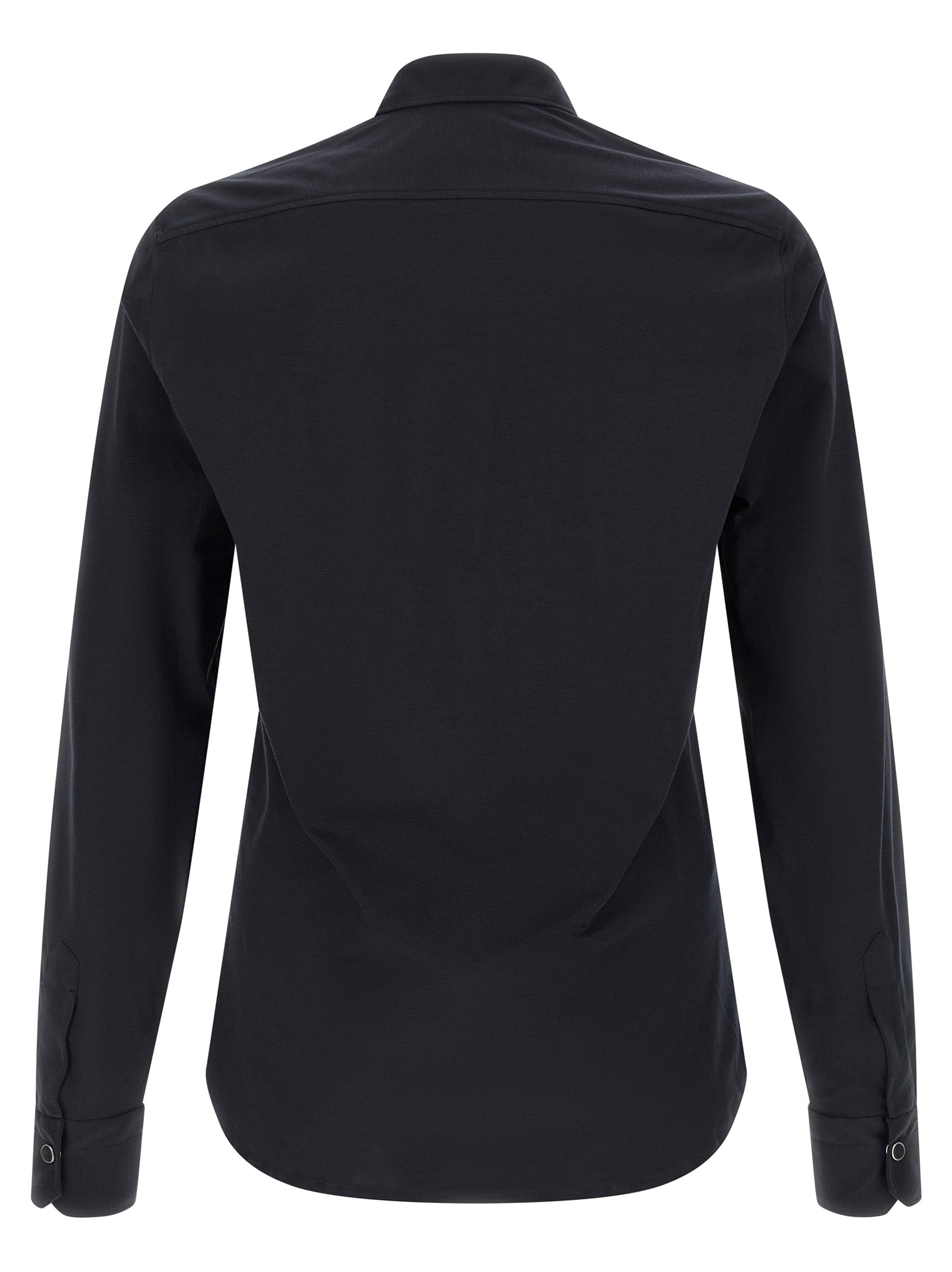 Kiton Blue Cotton Blouse