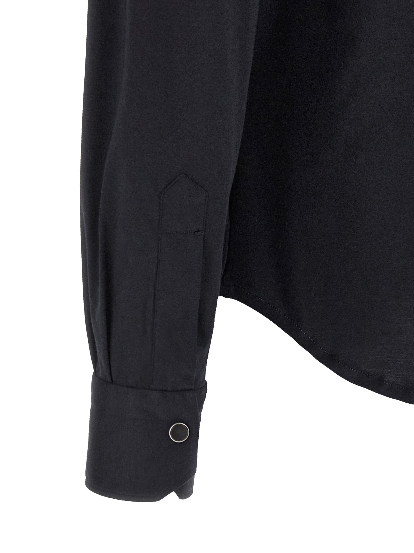 Kiton Blue Cotton Blouse