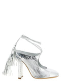 Dries Van Noten Silver Lamb Leather High Heel Pumps