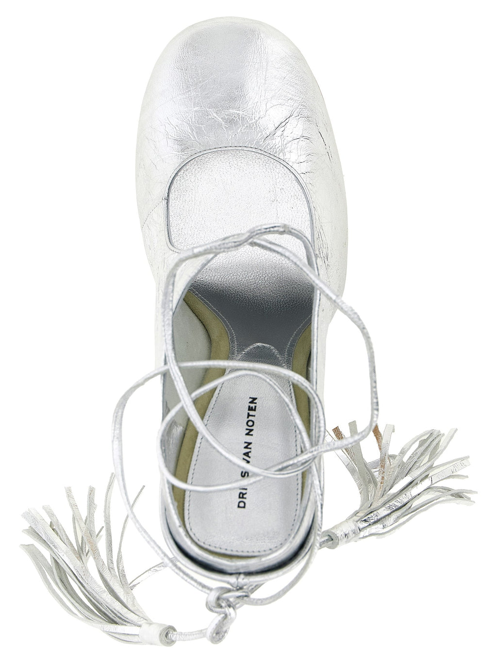 Dries Van Noten Silver Lamb Leather High Heel Pumps