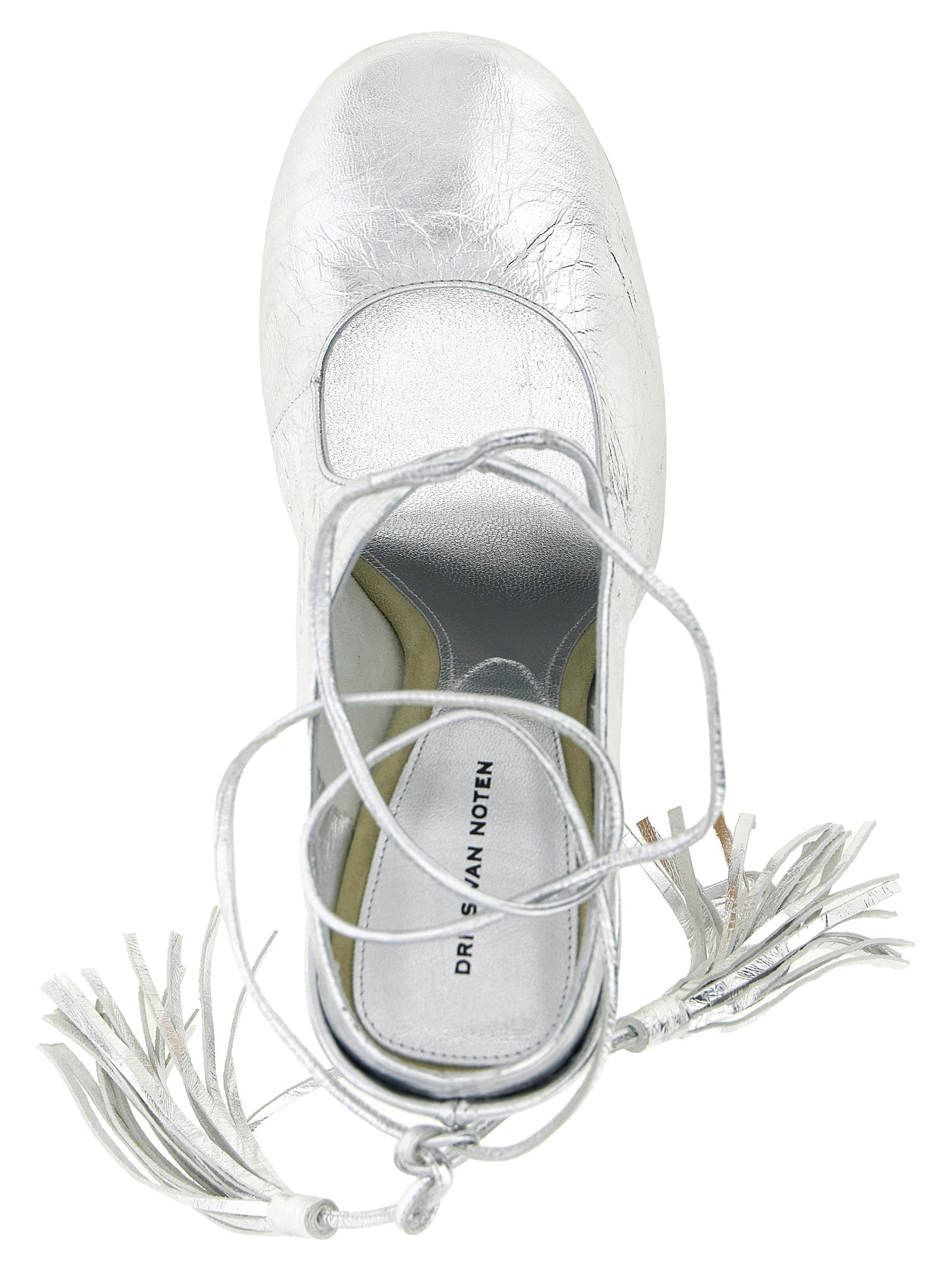 Dries Van Noten Silver Lamb Leather High Heel Pumps