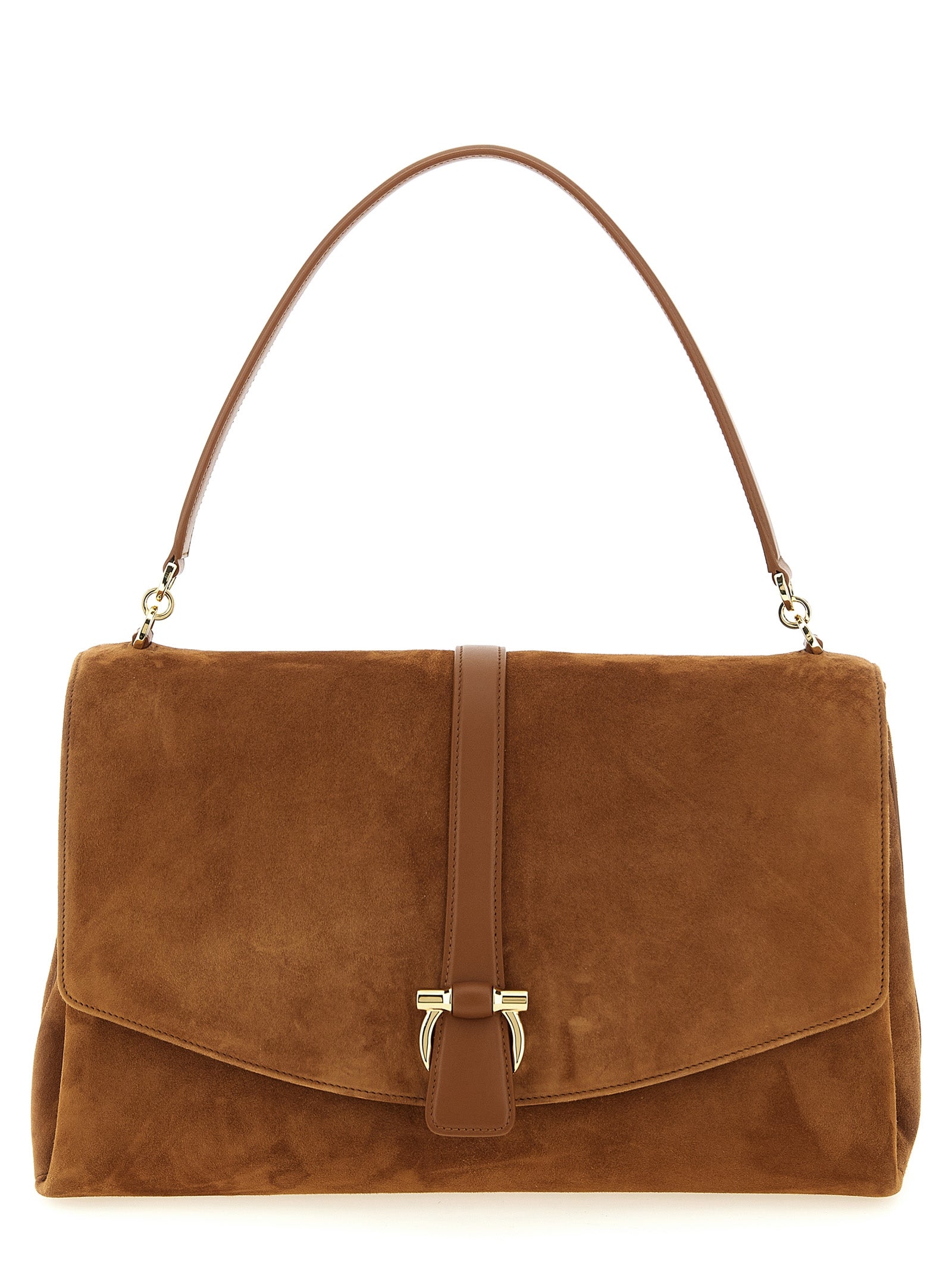 Ferragamo Brown Goatskin Shoulder Bag