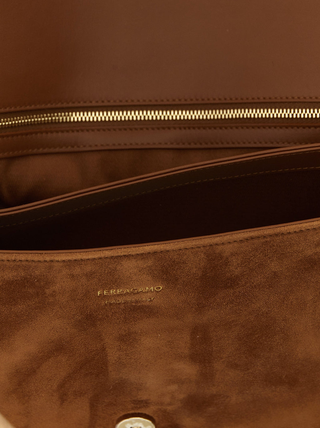 Ferragamo Brown Goatskin Shoulder Bag
