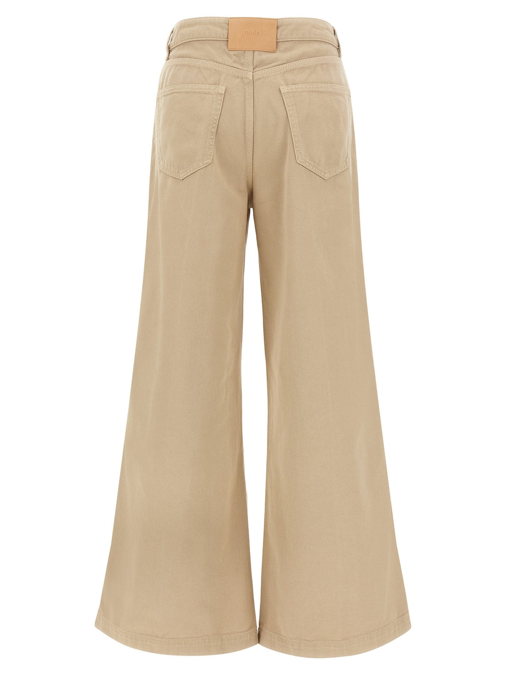 NUDE Beige Cotton Flared Pants