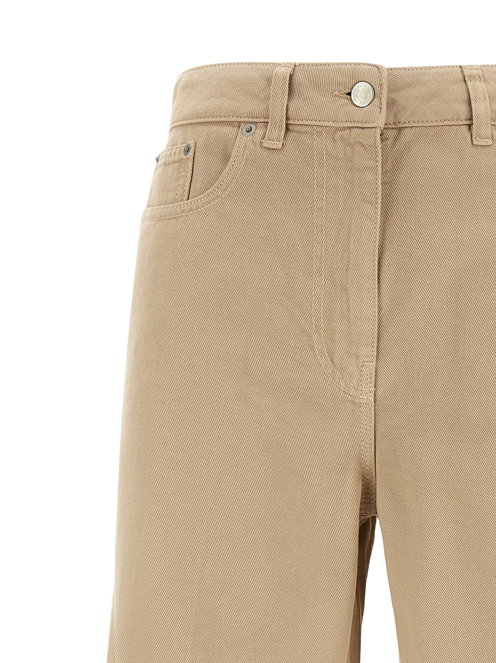 NUDE Beige Cotton Flared Pants