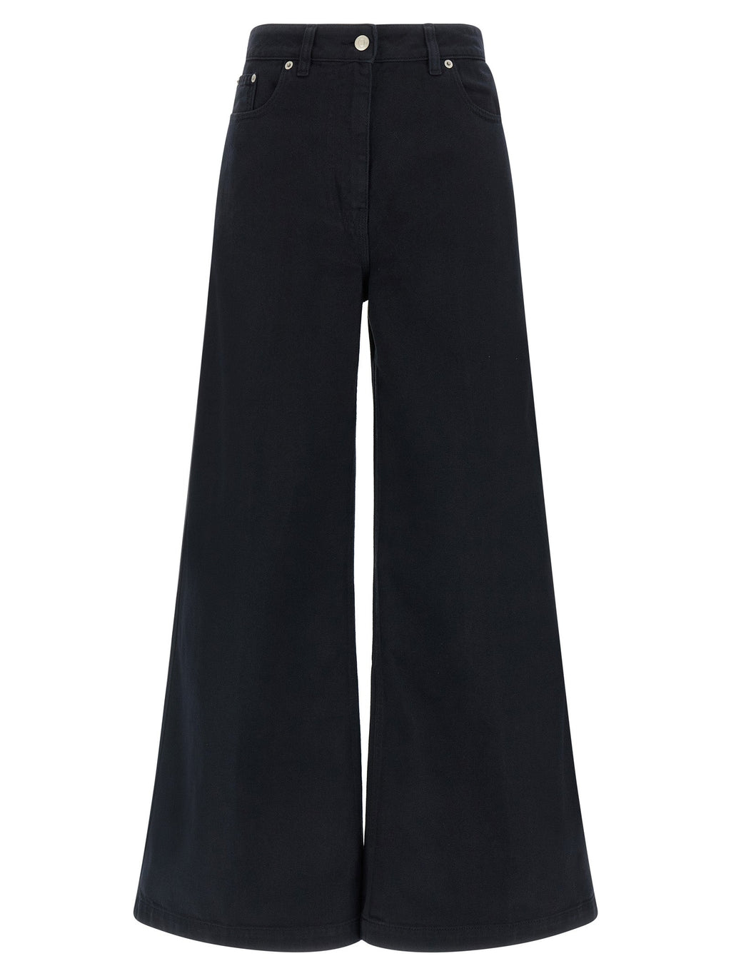 NUDE Blue Cotton Flared Pants