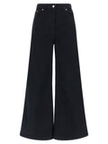 NUDE Blue Cotton Flared Pants