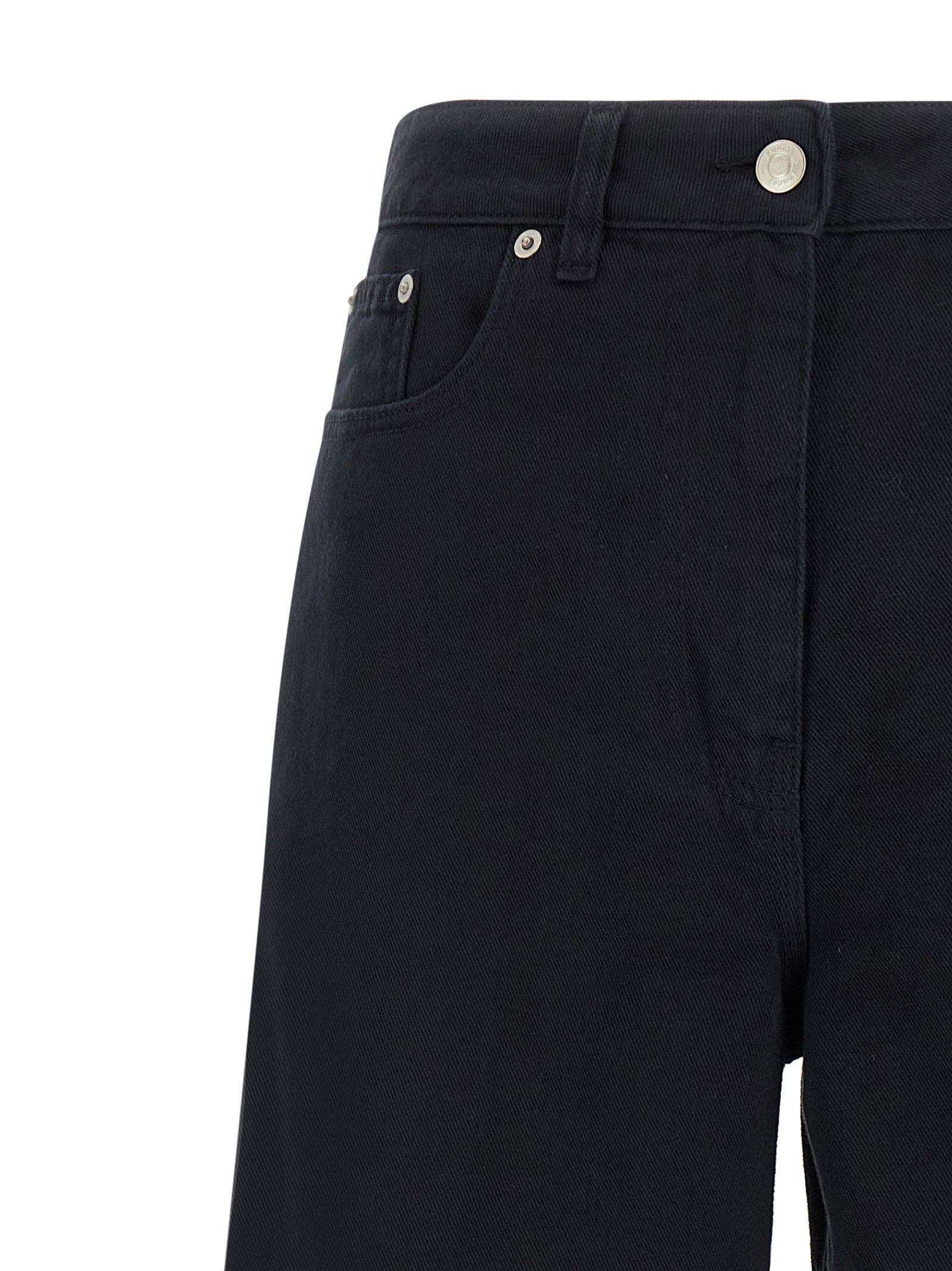 NUDE Blue Cotton Flared Pants