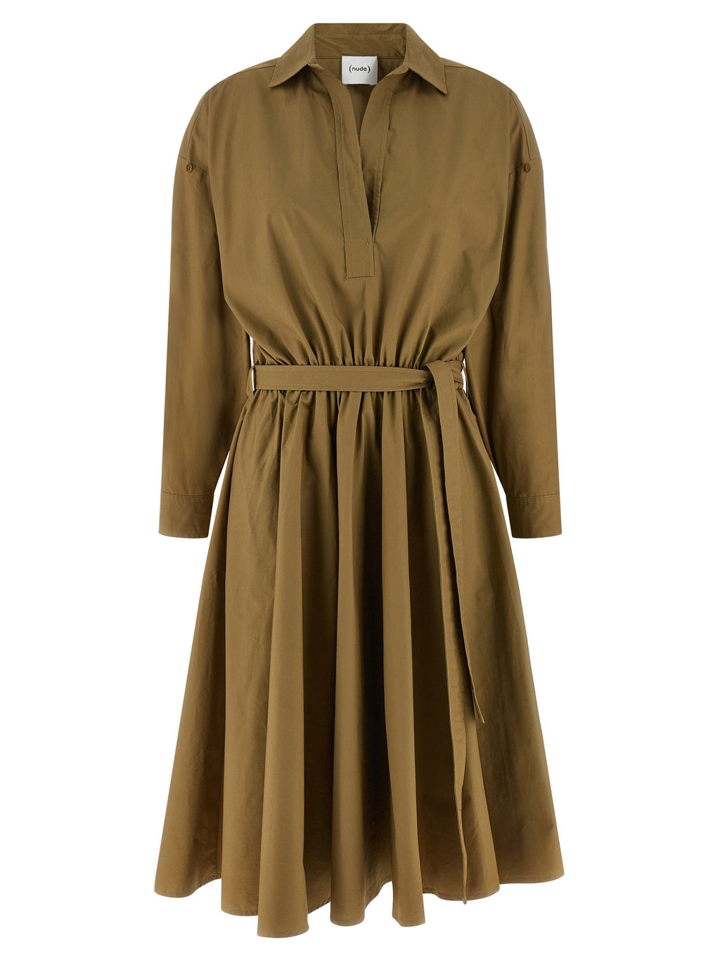 NUDE Bicolor Cotton Midi Dress