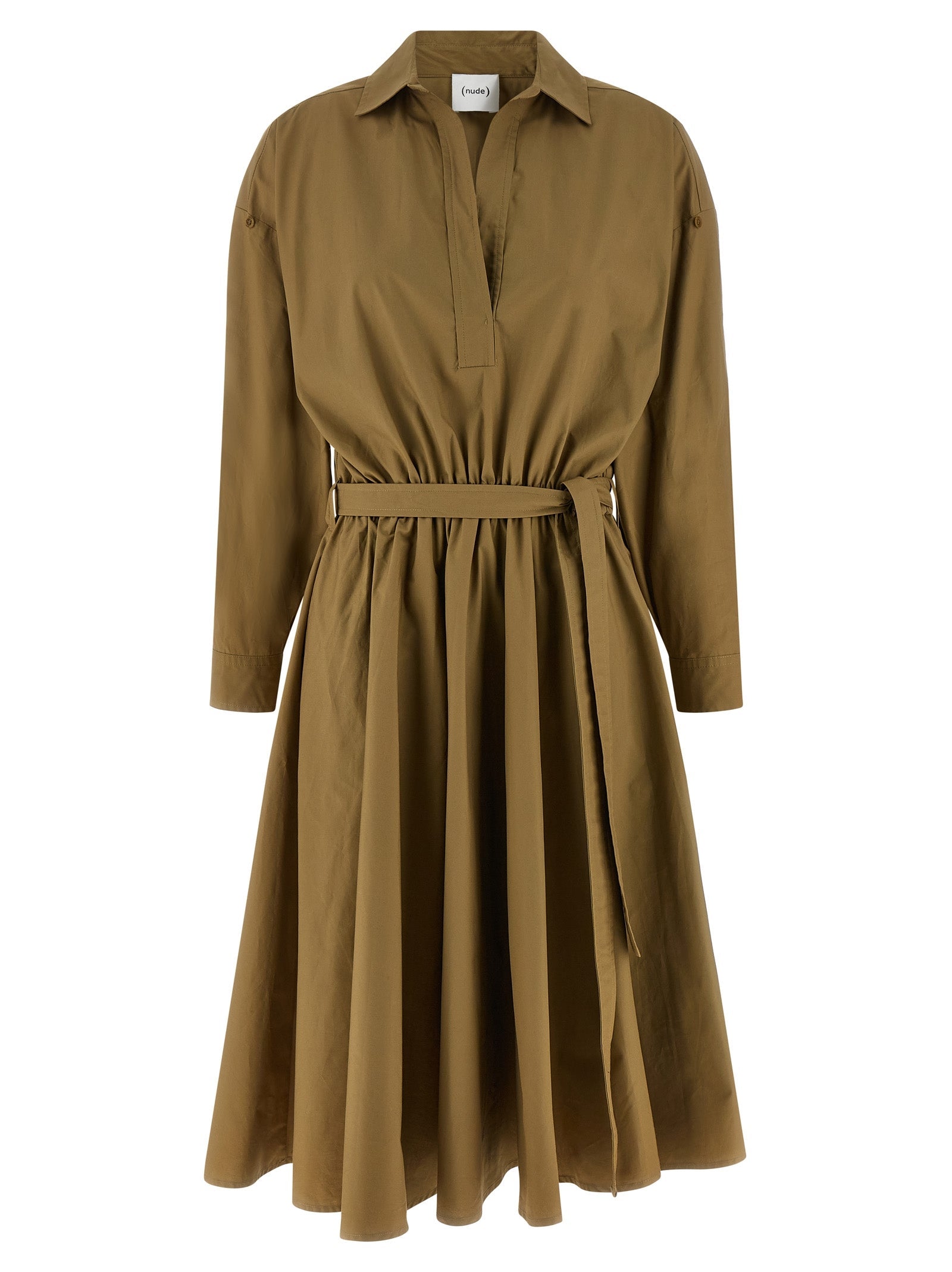 NUDE Bicolor Cotton Midi Dress