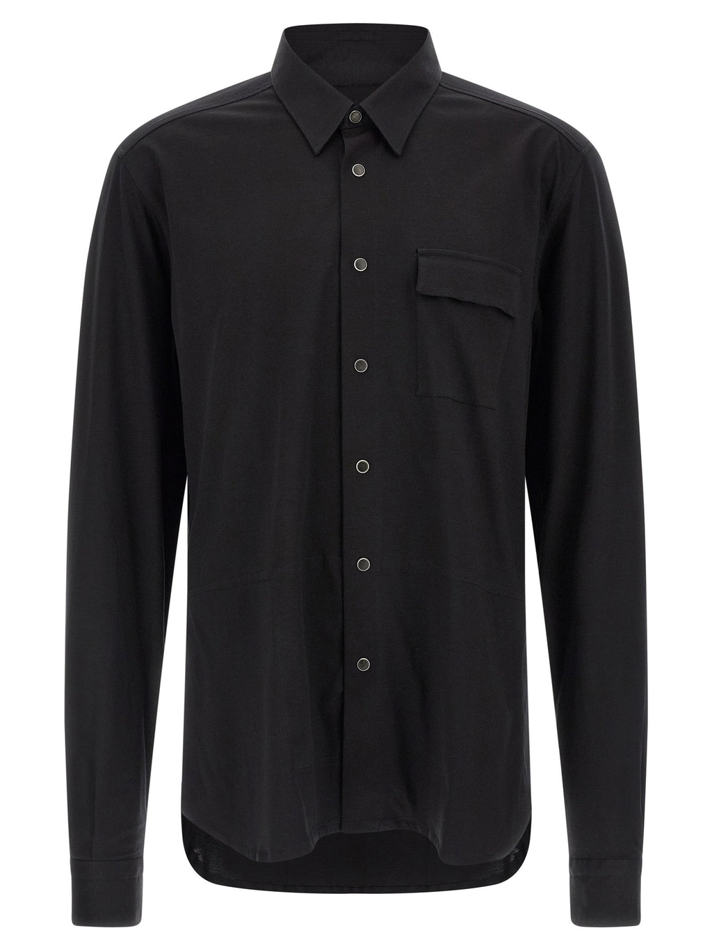 Kiton Black Cotton Blouse