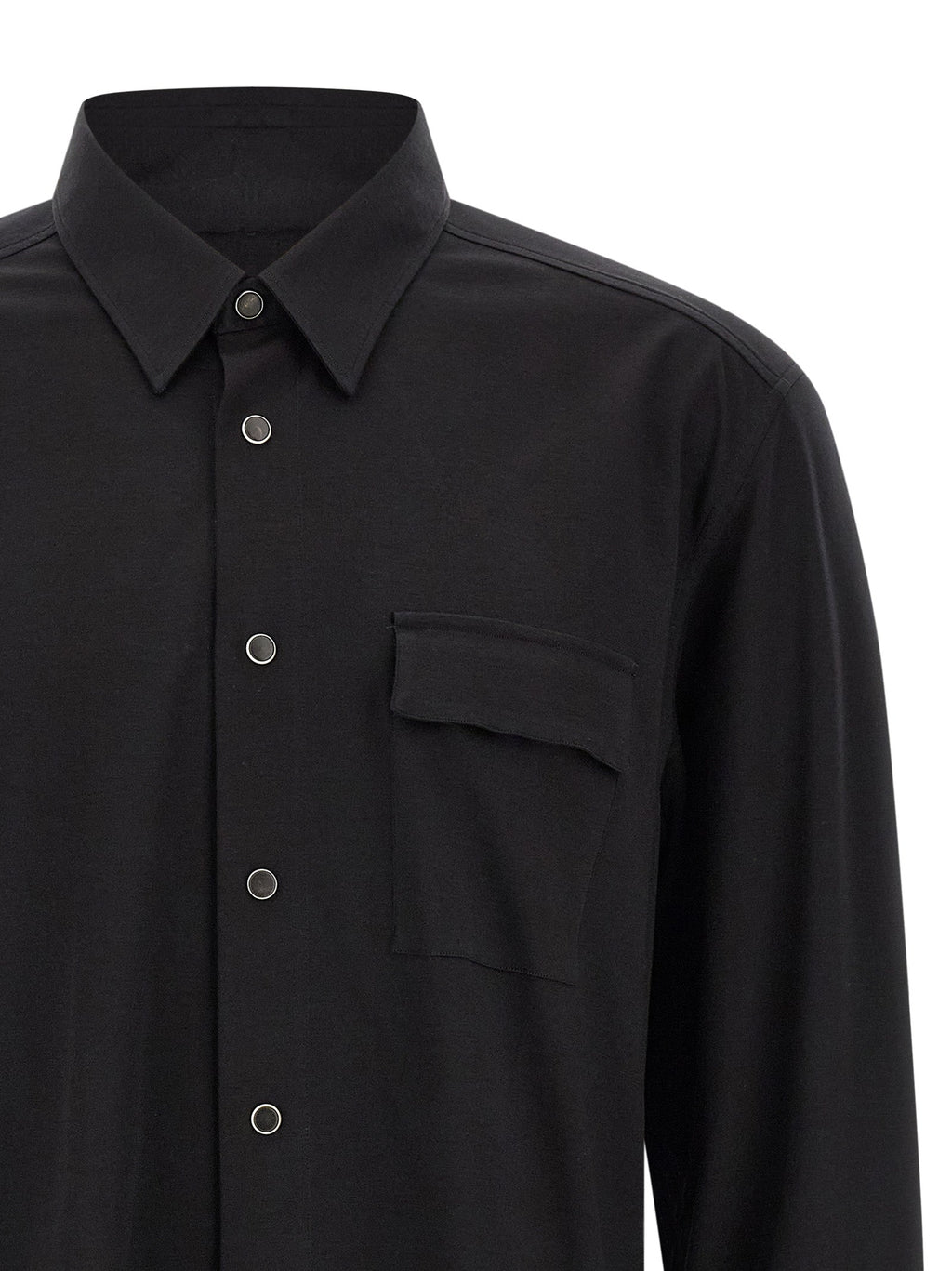 Kiton Black Cotton Blouse