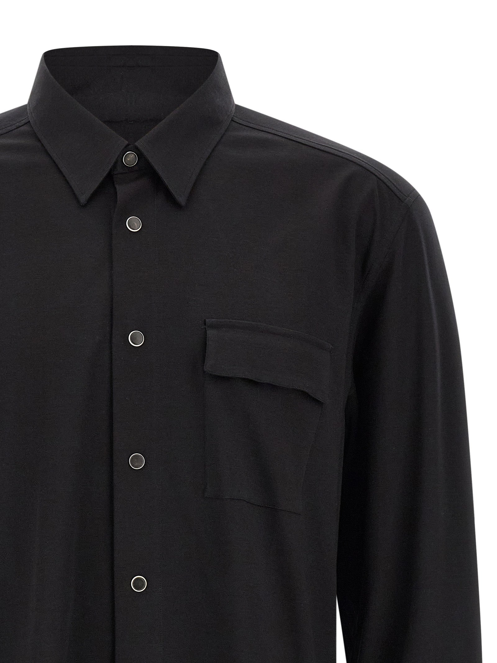 Kiton Black Cotton Blouse