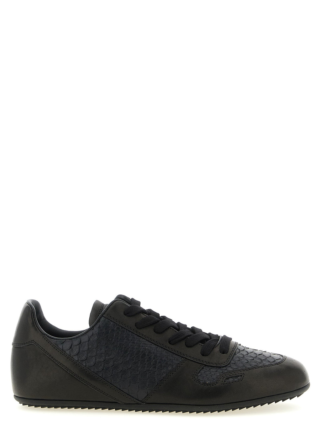 Rick Owens Black Lamb Leather Low Top Sneakers