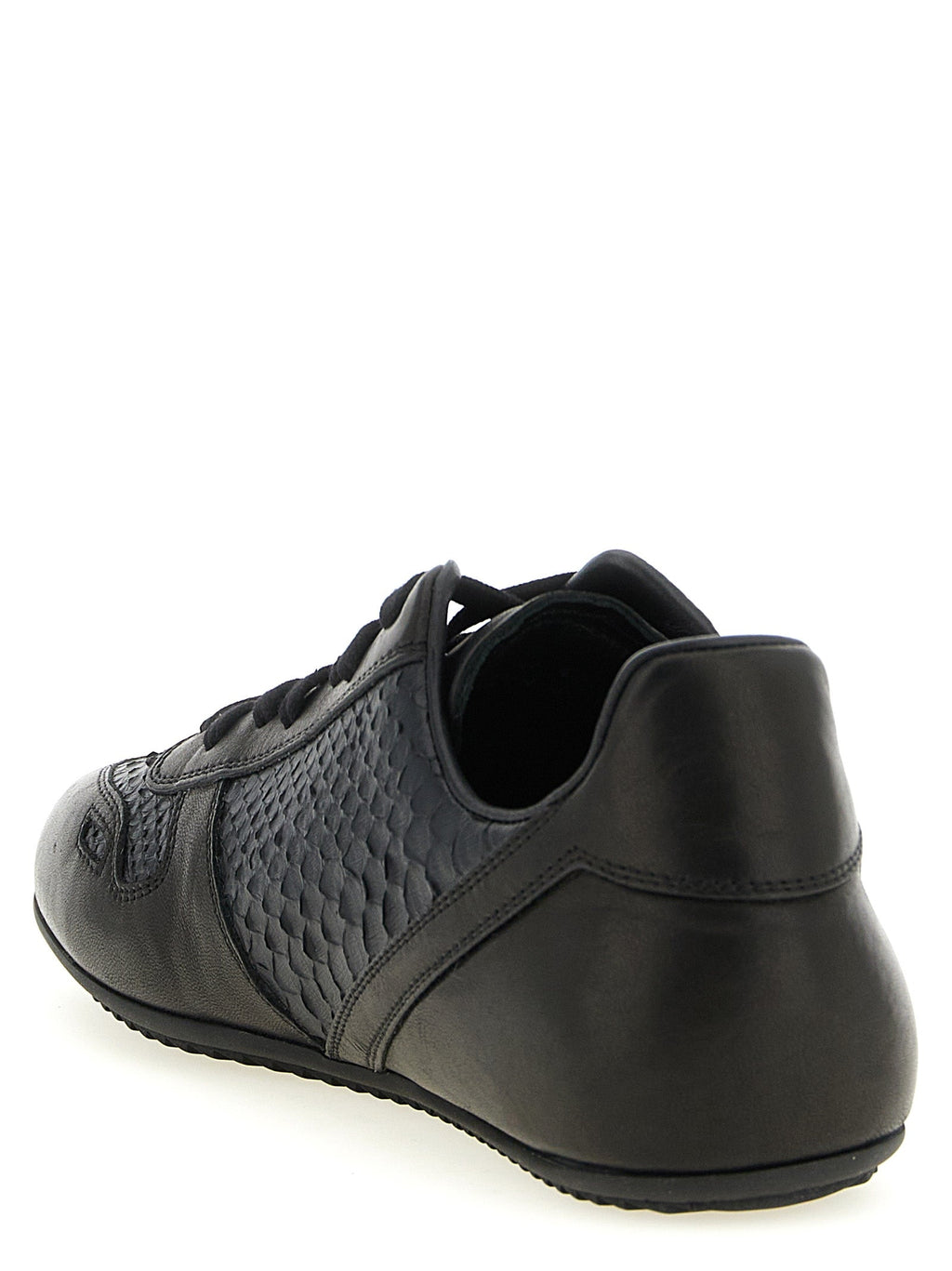 Rick Owens Black Lamb Leather Low Top Sneakers